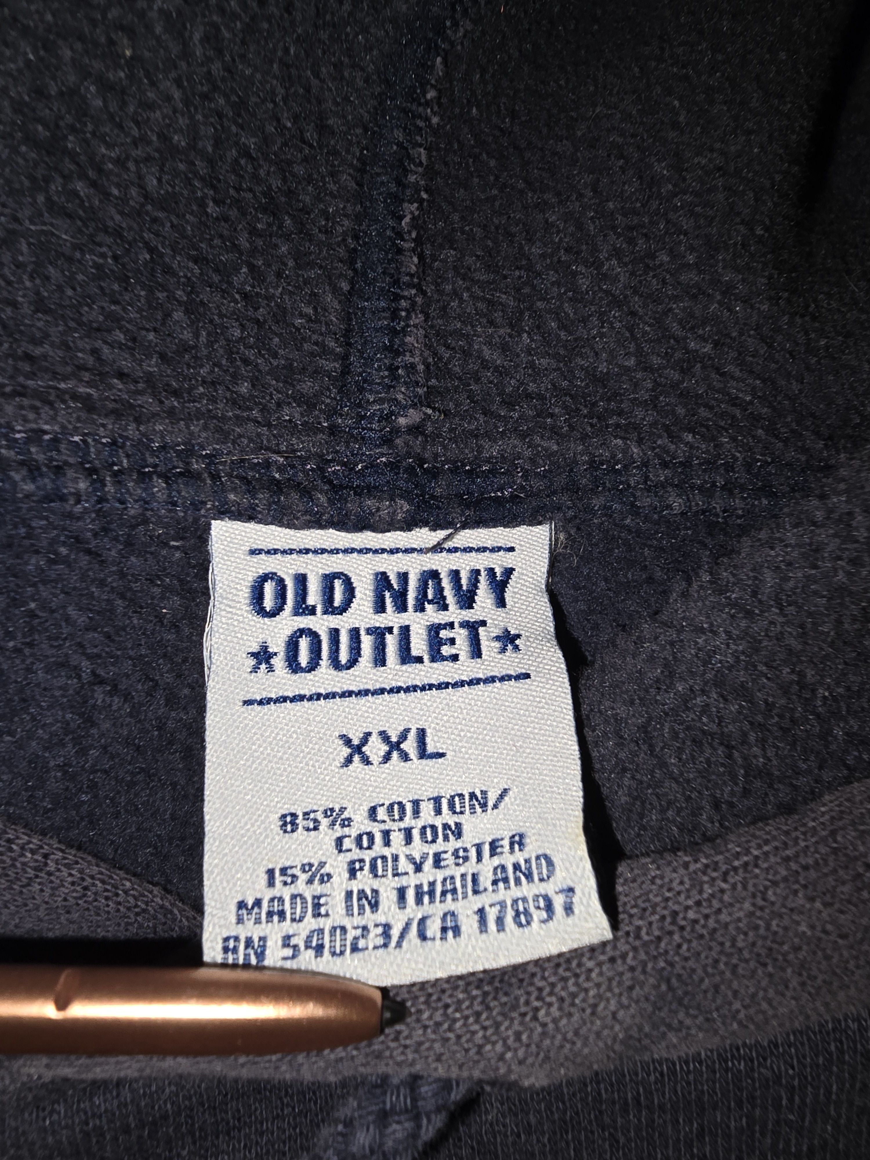 Old Navy × Vintage Vintage Distressed Faded Black Spell Out Hoodie Size US XXL / EU 58 / 5 - 7 Thumbnail