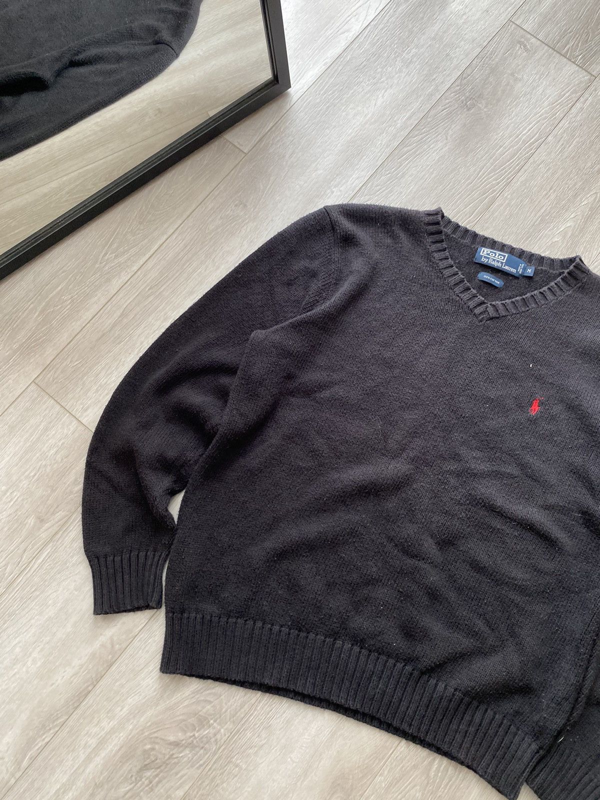 Polo Ralph Lauren Polo Ralph Lauren Mens V-neck Blue Sweater Long Sleeve Size US M / EU 48-50 / 2 - 2 Thumbnail