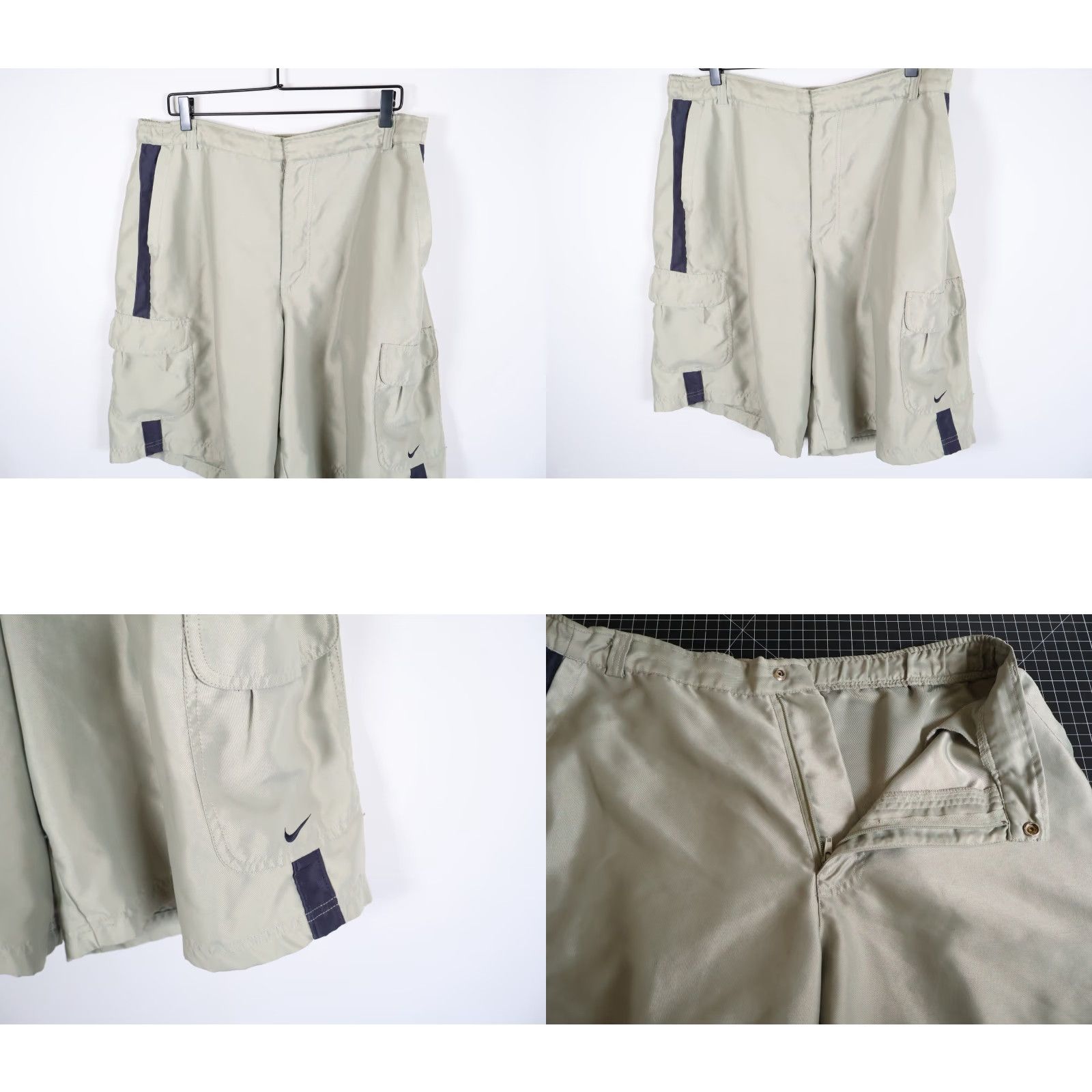 Nike VINTAGE Nike Cargo Shorts Mens XL Beige 35 x 11 35x11 90s Outdoor Retro 90s Cargo Shorts Mens XL Beige Nike Size US 35 - 9 Thumbnail