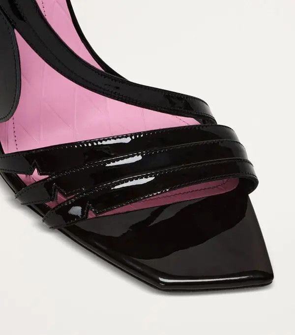 Balmain o1s1wg110126 Eden 95mm Cut-Out Patent Sandals in Black Size US 8 / IT 38 - 4 Thumbnail