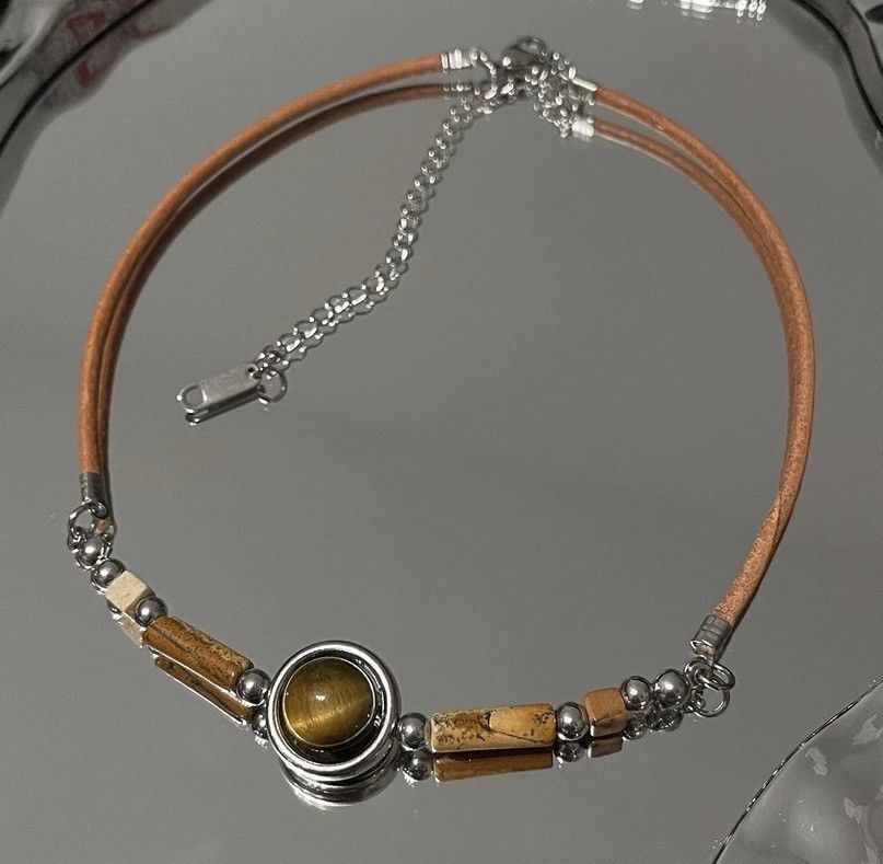 Japanese Brand × Jewelry Fashion punk retro y2k gem leather choker necklace Size ONE SIZE - 5 Thumbnail