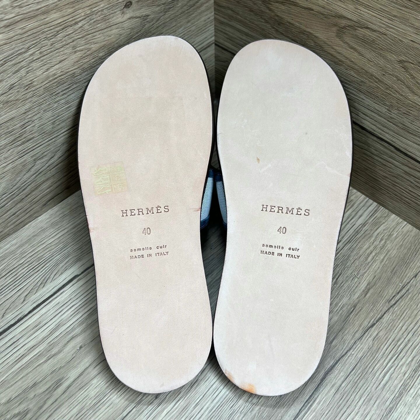 Hermes Hermes Blue Gray H Sandals Size US 7 / EU 40 - 8 Thumbnail