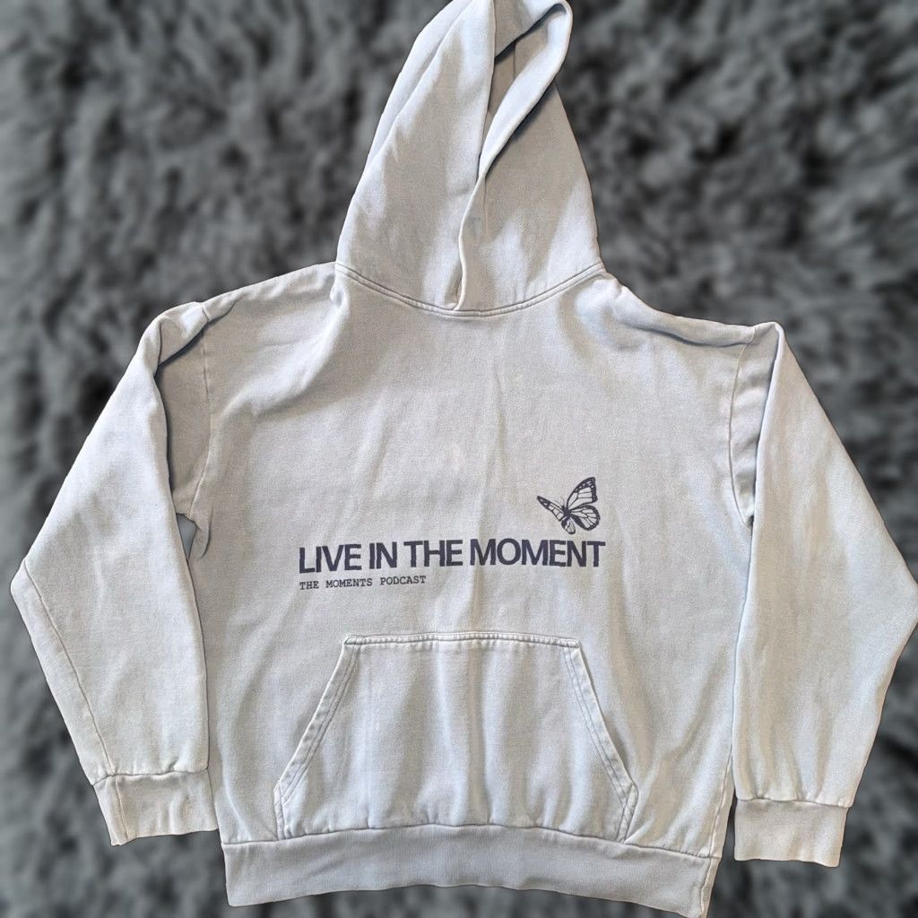 Olive THE MOMENTS PODCAST Hoodie Live In The Moment I Am A Human Being Not A Doing Size L / US 10 / IT 46 - 1 Thumbnail