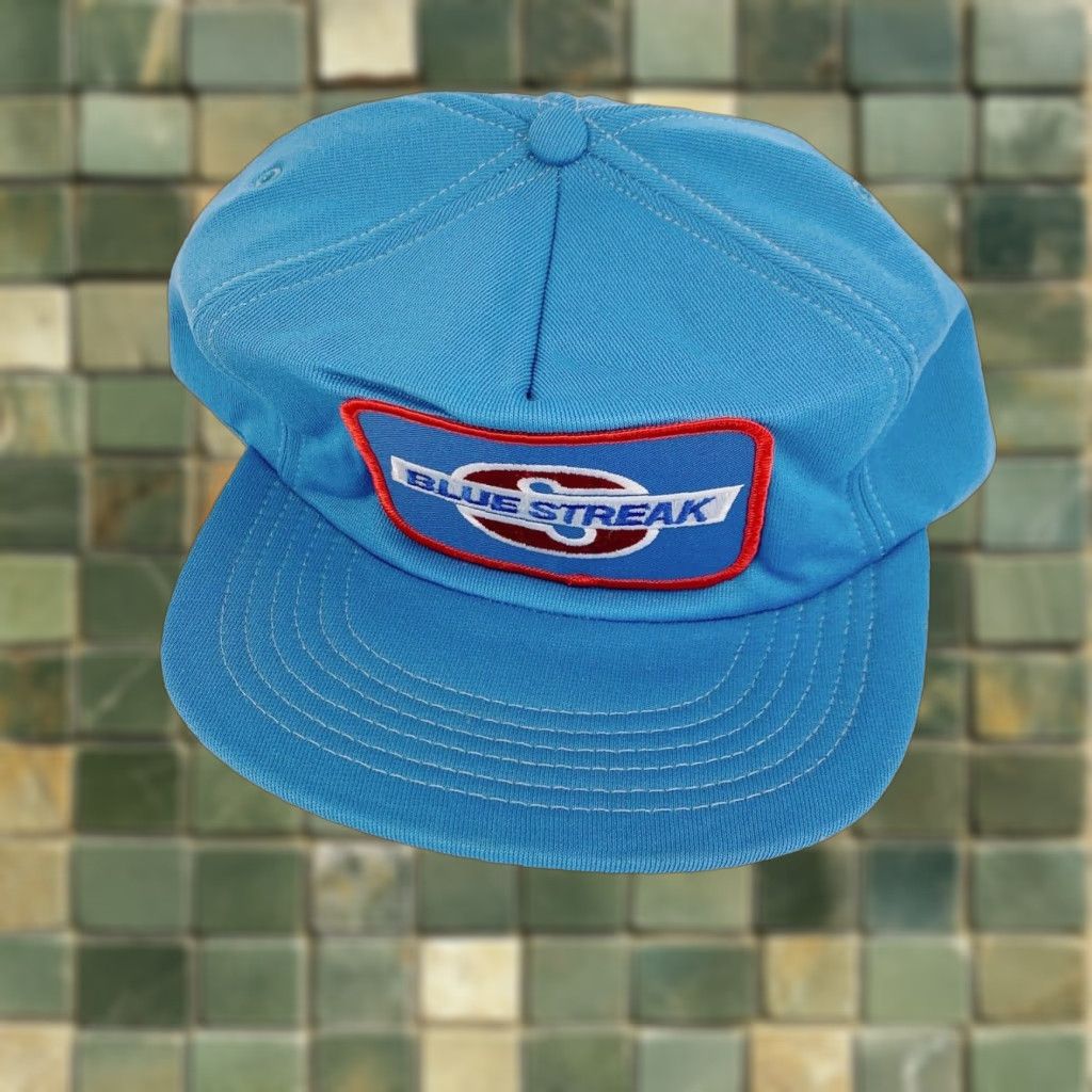 Vintage VINTAGE Active Generation Blue Streak Patch Snapback Trucker Cap Hat One Size 1970s Size ONE SIZE - 1 Thumbnail