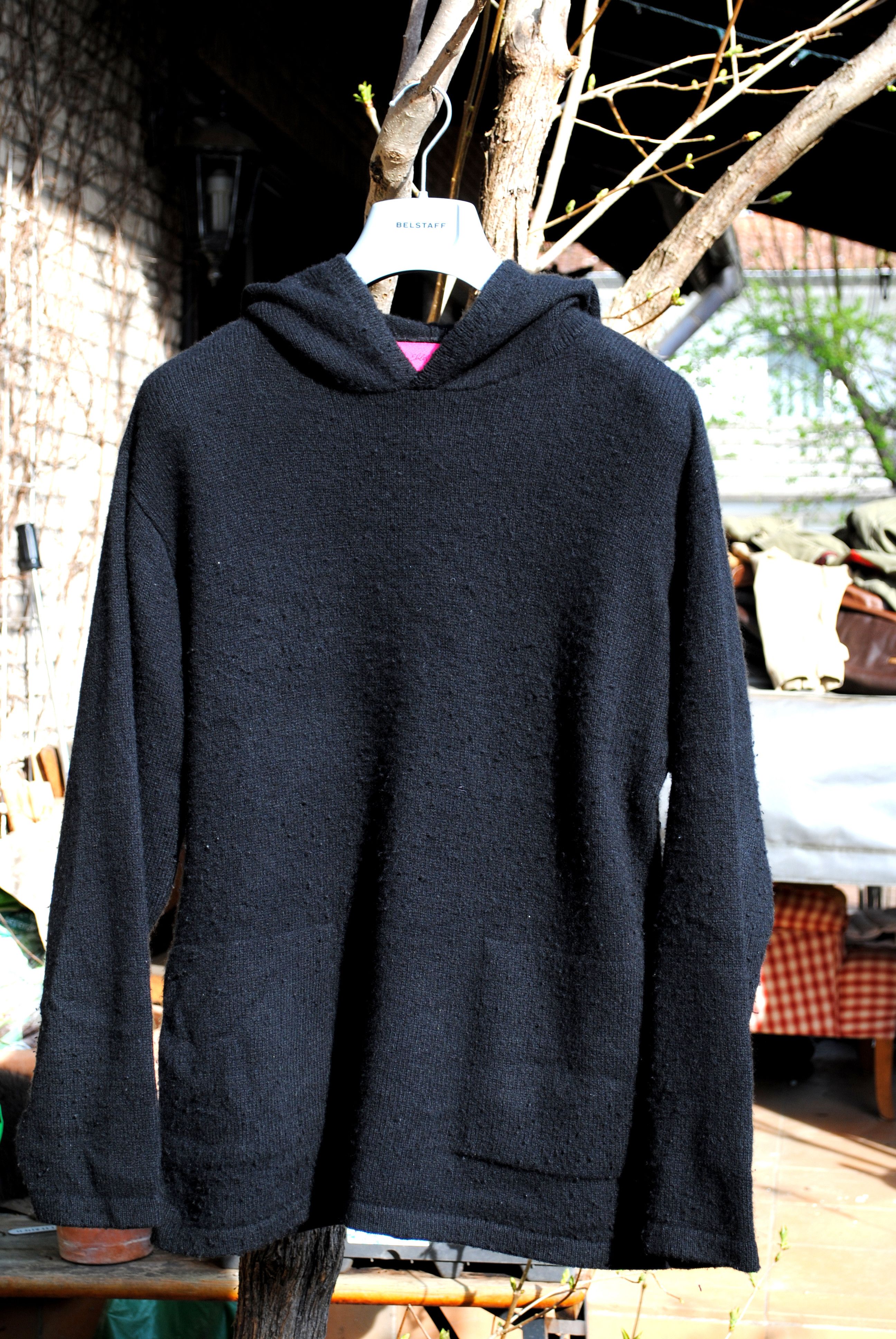 image of The Elder Statesman Black Cashmere Wool Hoodie Sweater, Men's (Size XL)