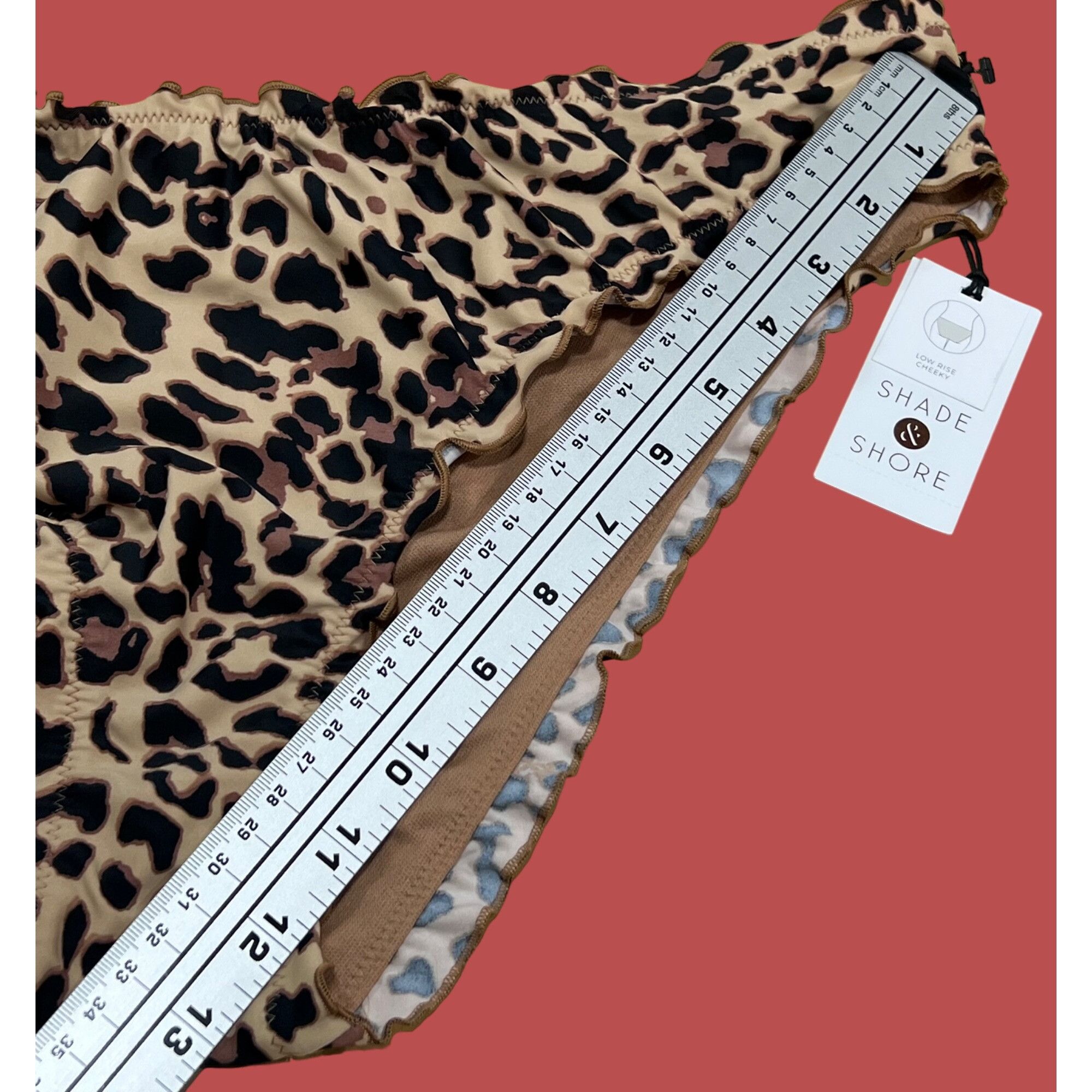 Other Shade & Shore - Women's Ruffle Cheeky Bikini Bottom-Animal P Size ONE SIZE - 7 Thumbnail