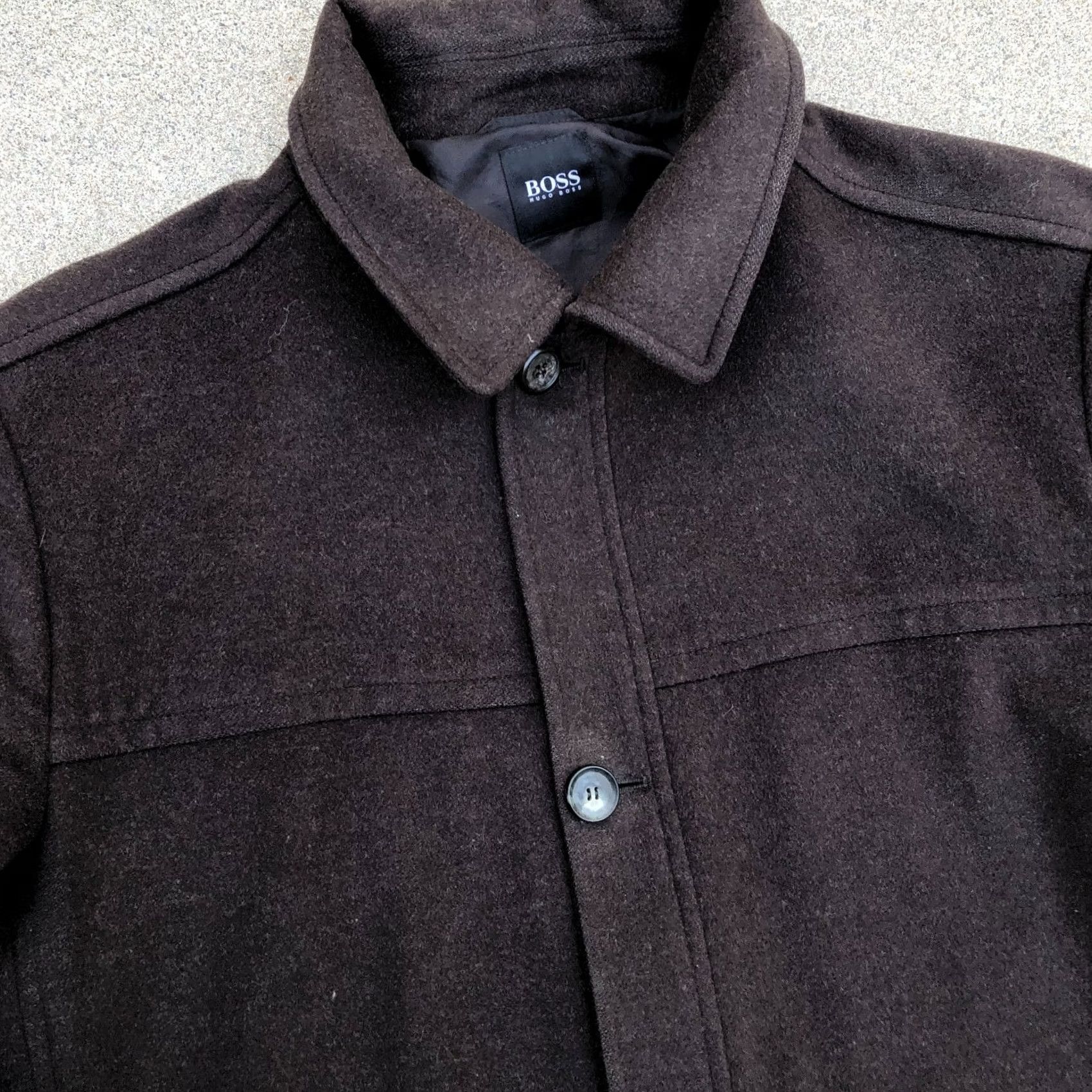 Hugo Boss HUGO BOSS Overcoat Jacket Men 44R Wool Cashmere Brown Button Winter Heavy Coat Size US S / EU 44-46 / 1 - 3 Thumbnail