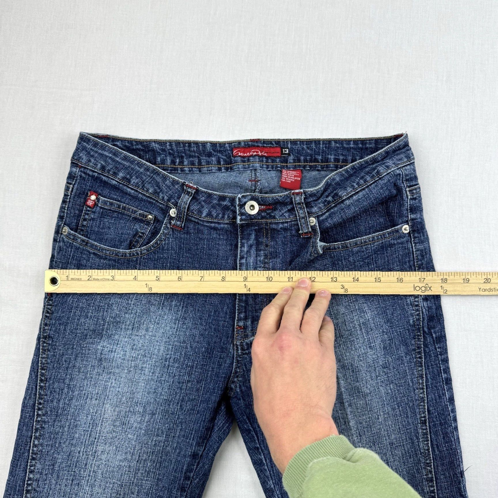 Southpole VINTAGE Southpole Jeans Womens 13 Blue Bootcut Flare Y2K Grunge Mid Rise Punk Size 34" / US 12 / IT 48 - 7 Thumbnail