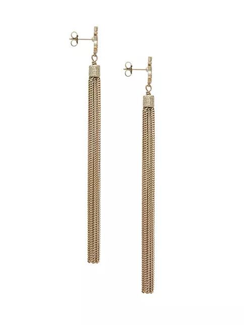 Saint Laurent Paris o1b1hav110924 Size: OS / Loulou Chain Tassels in Light Gold Size ONE SIZE - 3 Thumbnail