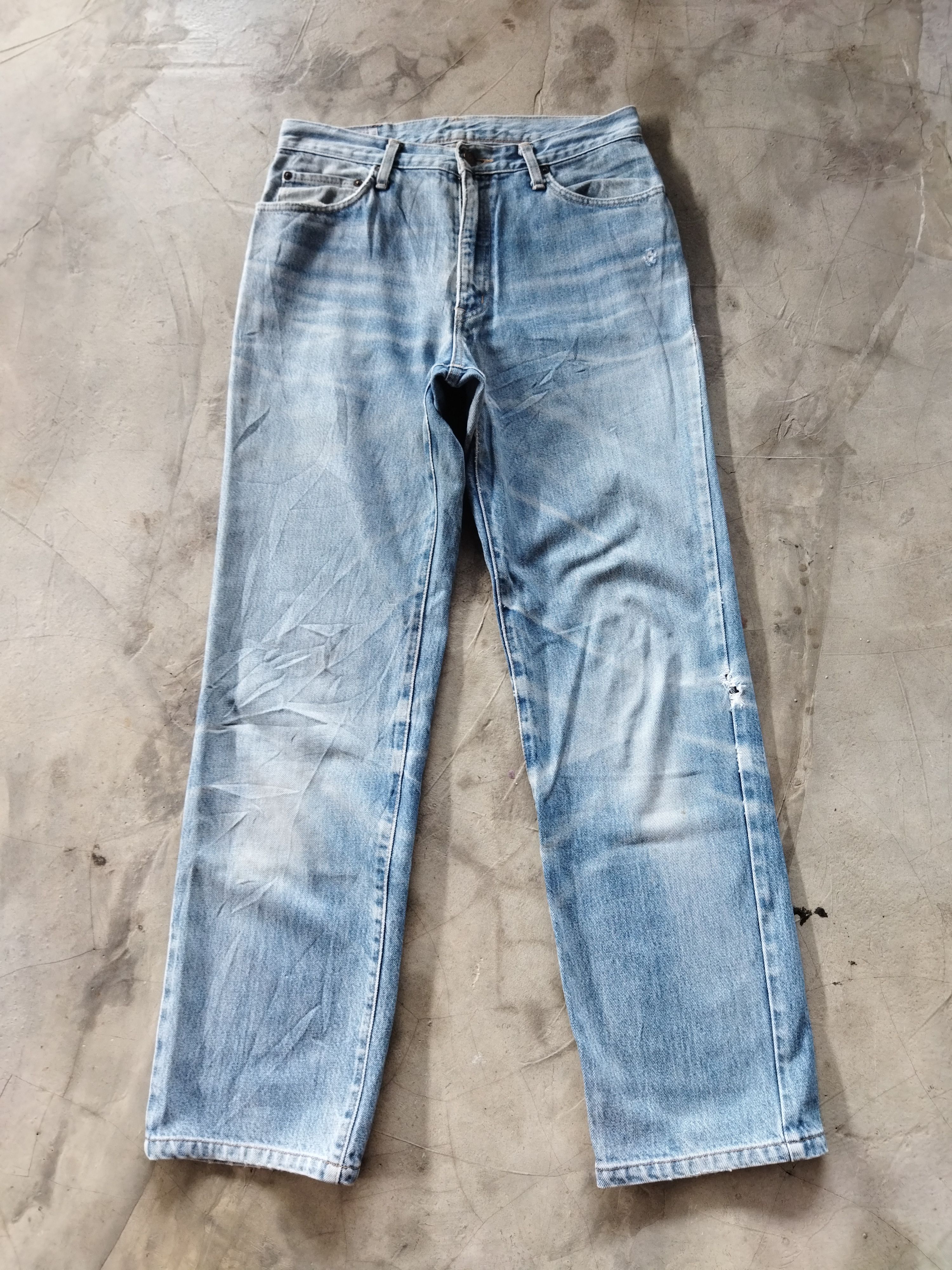 Edwin × Vintage VINTAGE EDWIN DISTRESSED LIGHT BLUE JEANS PANTS Size US 30 / EU 46 - 1 Thumbnail