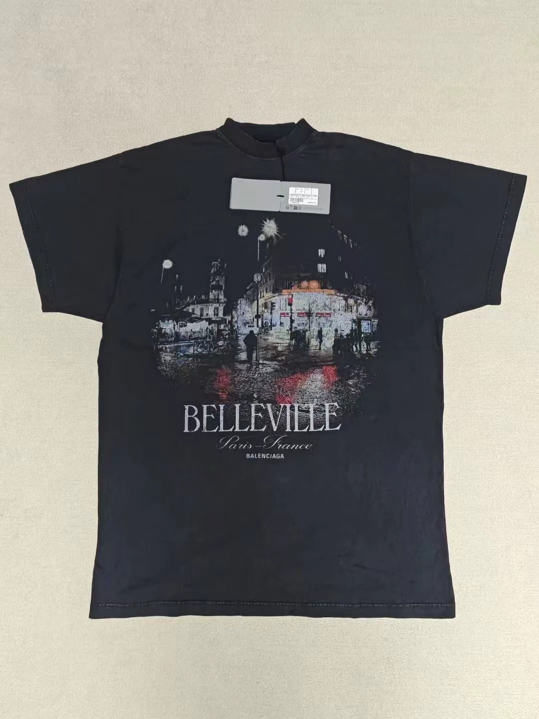 Balenciaga 24Fw souvenir series Belleville washed T-shirt