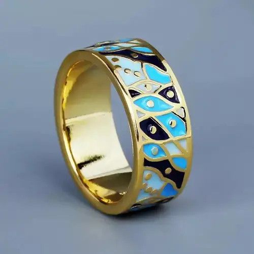 Japanese Brand × Jewelry × Vintage Creative Handmade Enamel Craft Ring Size ONE SIZE - 4 Thumbnail