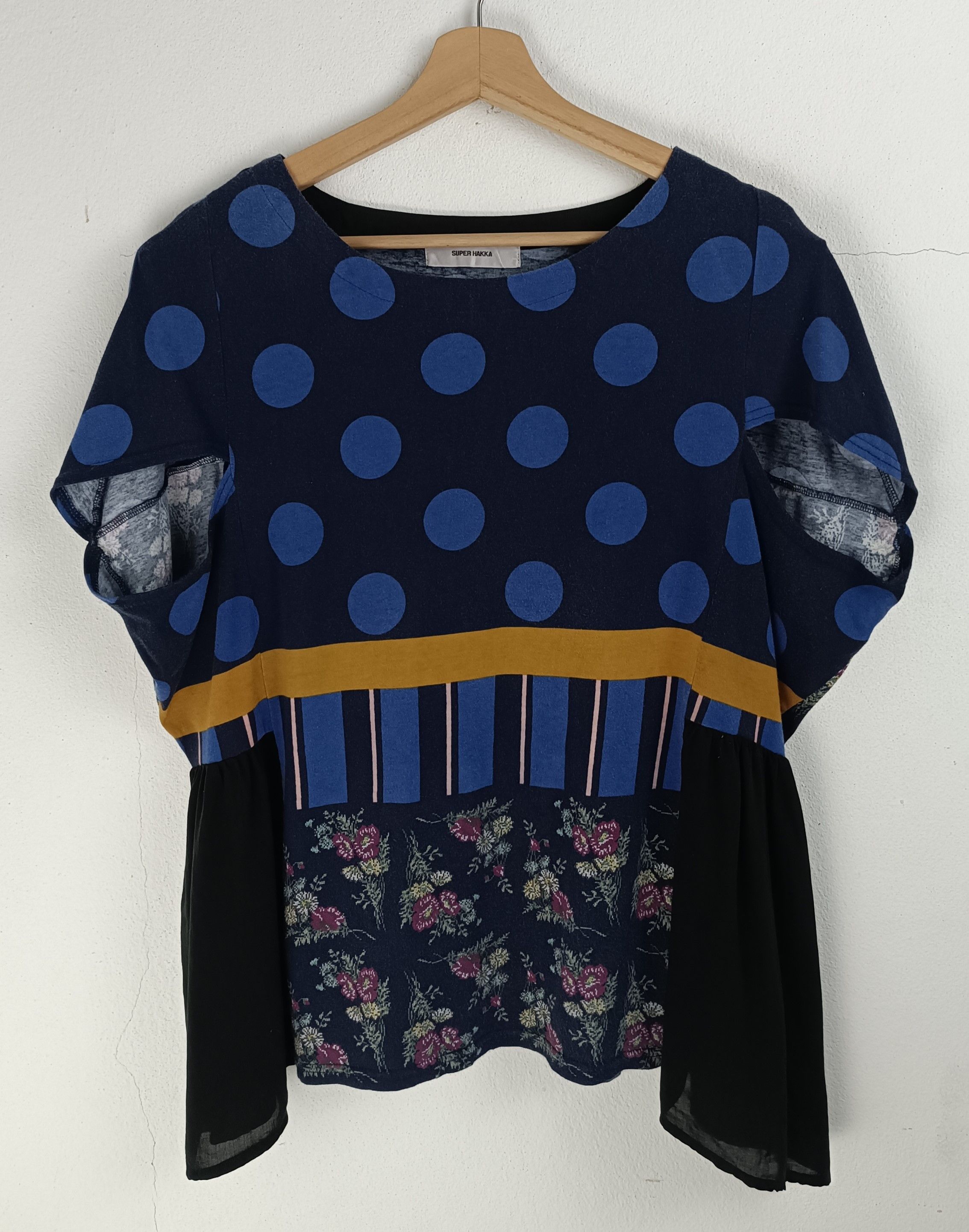 Vintage VINTAGE SUPER HAKKA POLKADOT CUTE INDIE SHIBORI TOP Size L / US 10 / IT 46 - 3 Thumbnail