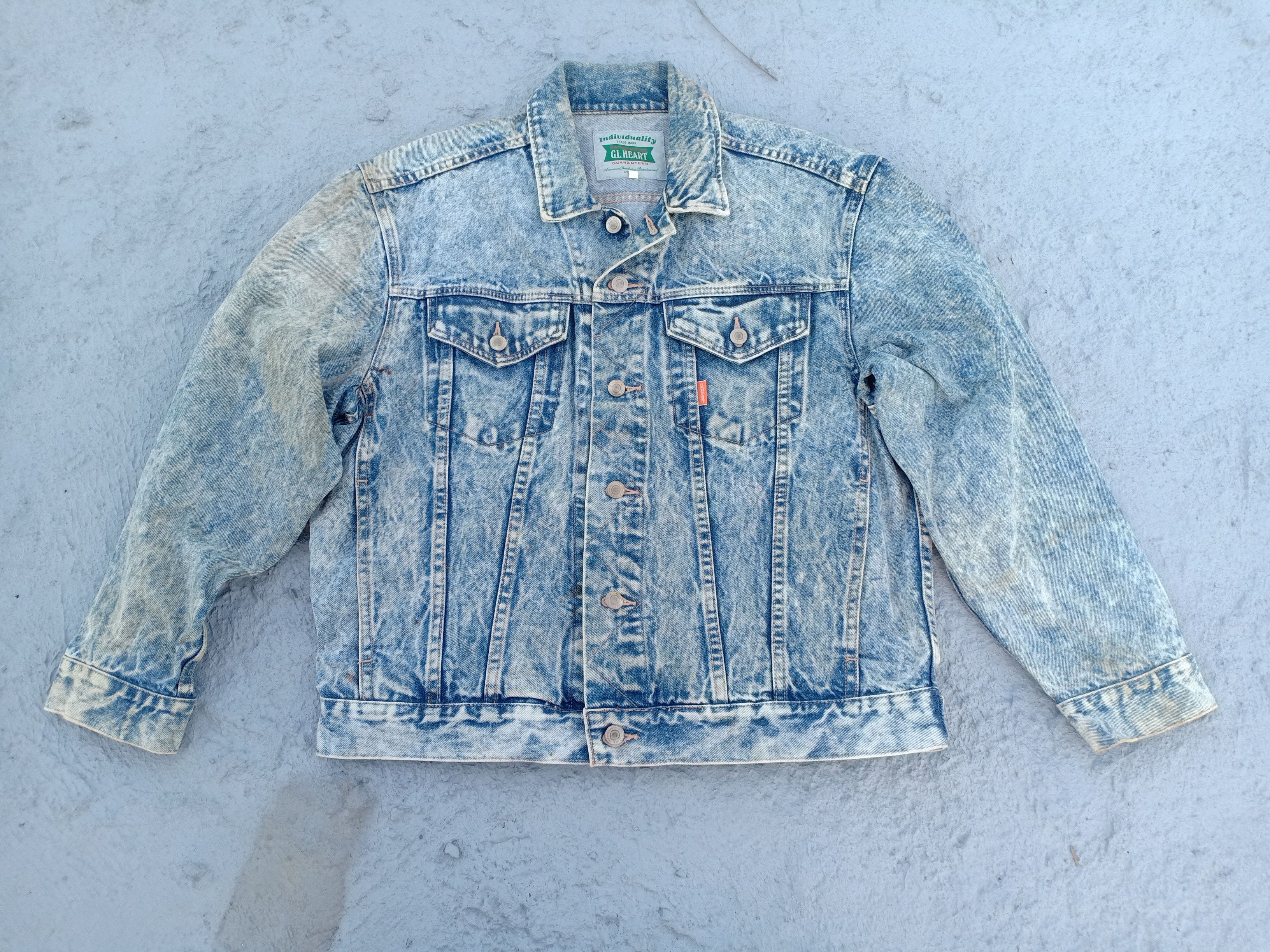 Vintage G.L HEART acid wash jacket Size US L / EU 52-54 / 3 - 1 Thumbnail