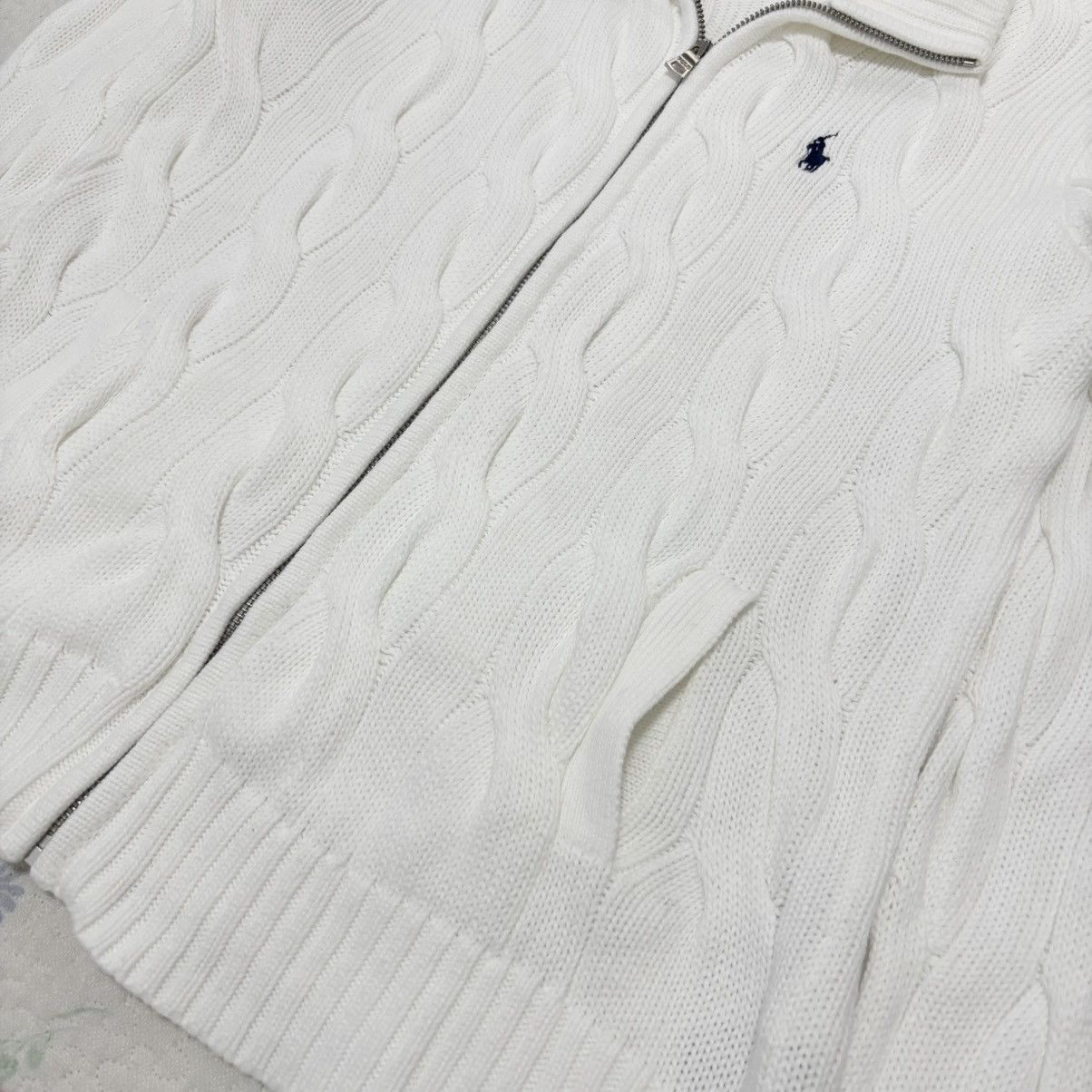 Polo Ralph Lauren Polo Ralph Lauren Big Cable Knit Zip Up Sweater Size M / US 6-8 / IT 42-44 - 4 Thumbnail