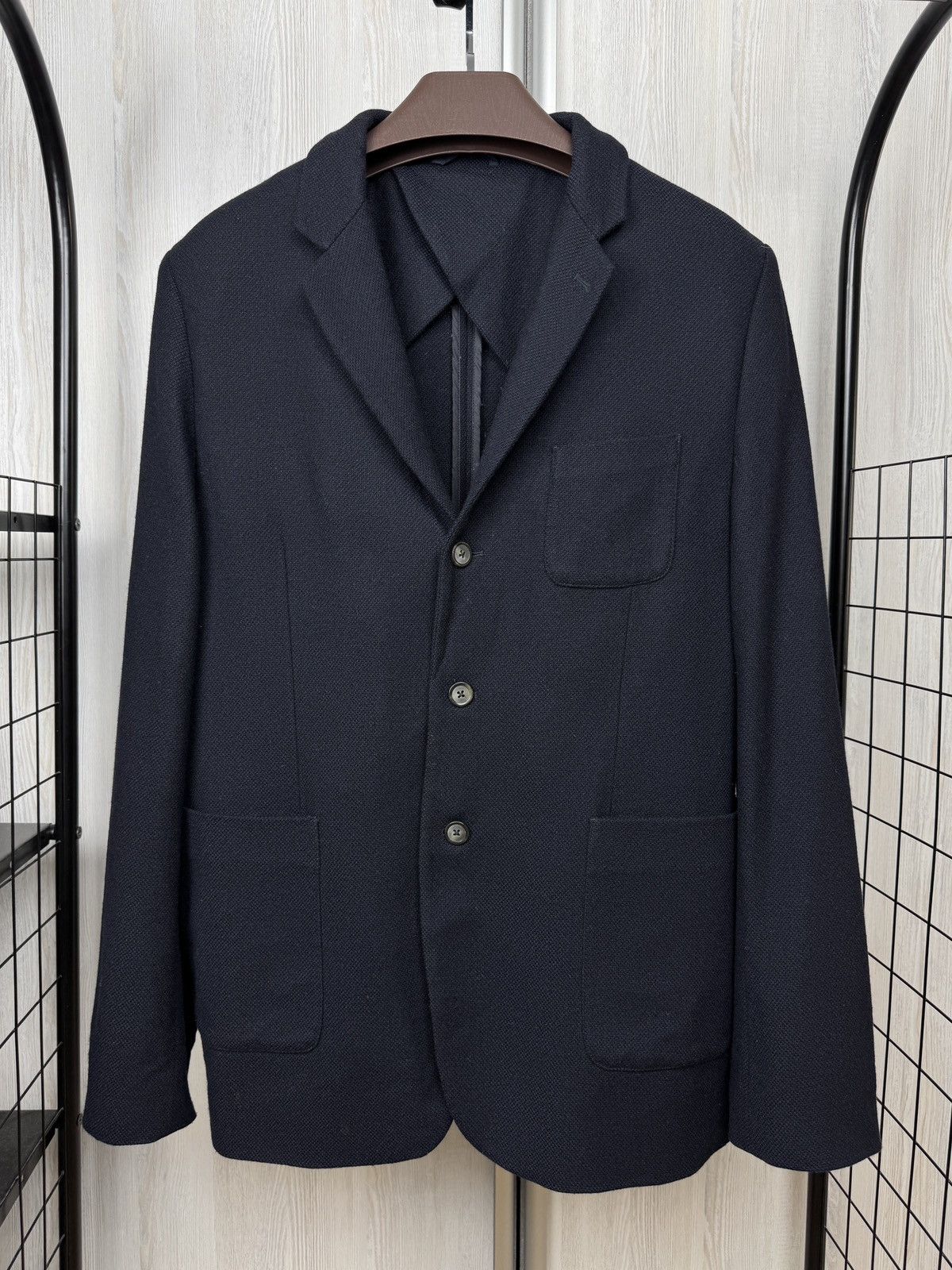 CLOSED CLOSED wool cashmere navy blue unlined 3 button blazer Size 44R - 2 Thumbnail