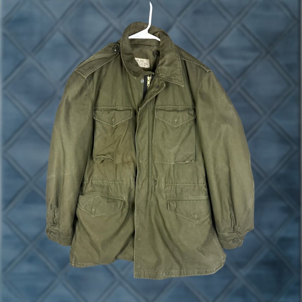 Olive VINTAGE US Army M-1951 Field Jacket Mens Long Small Olive Green Coat 1950s Size US S / EU 44-46 / 1 - 1 Thumbnail
