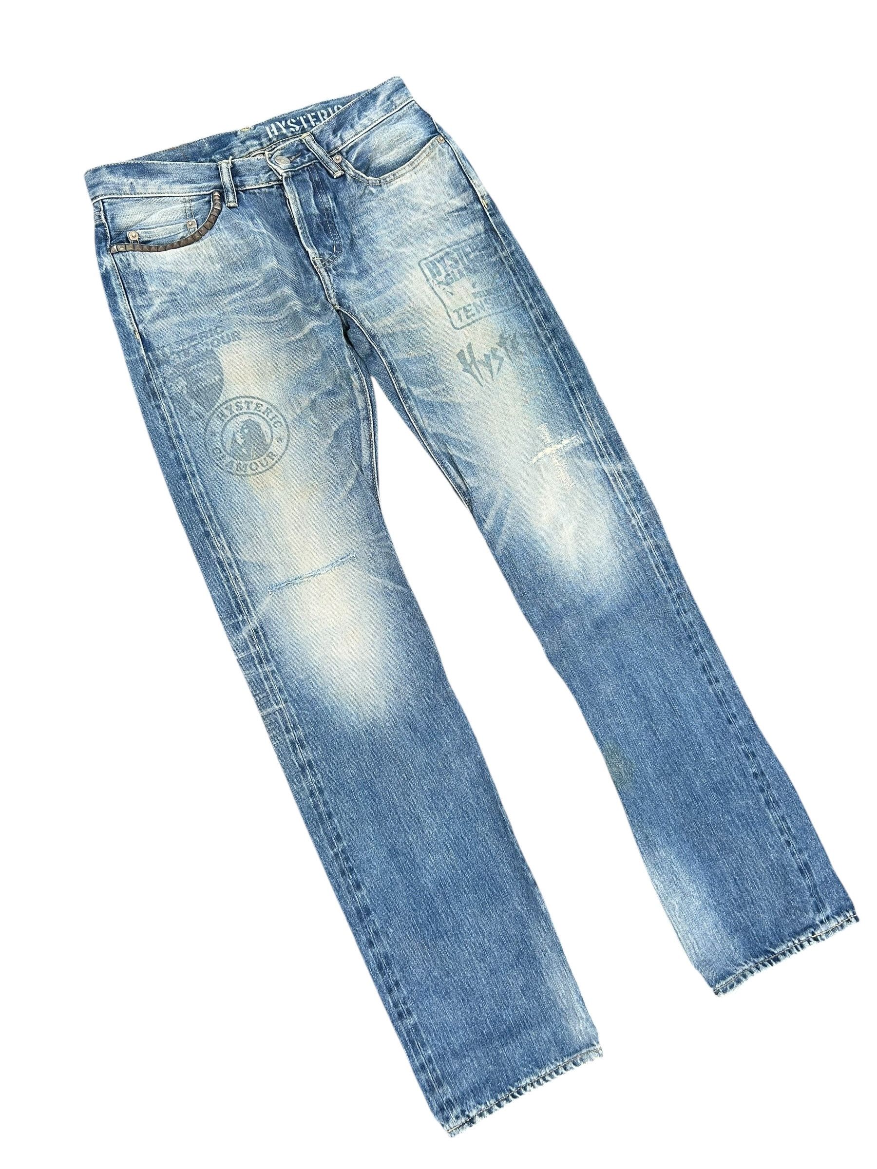 Hysteric Glamour × Japanese Brand × Vintage Hysteric Glamour Selvedge Punk Distressed Vtg Denim Jeans Size US 30 / EU 46 - 9 Thumbnail
