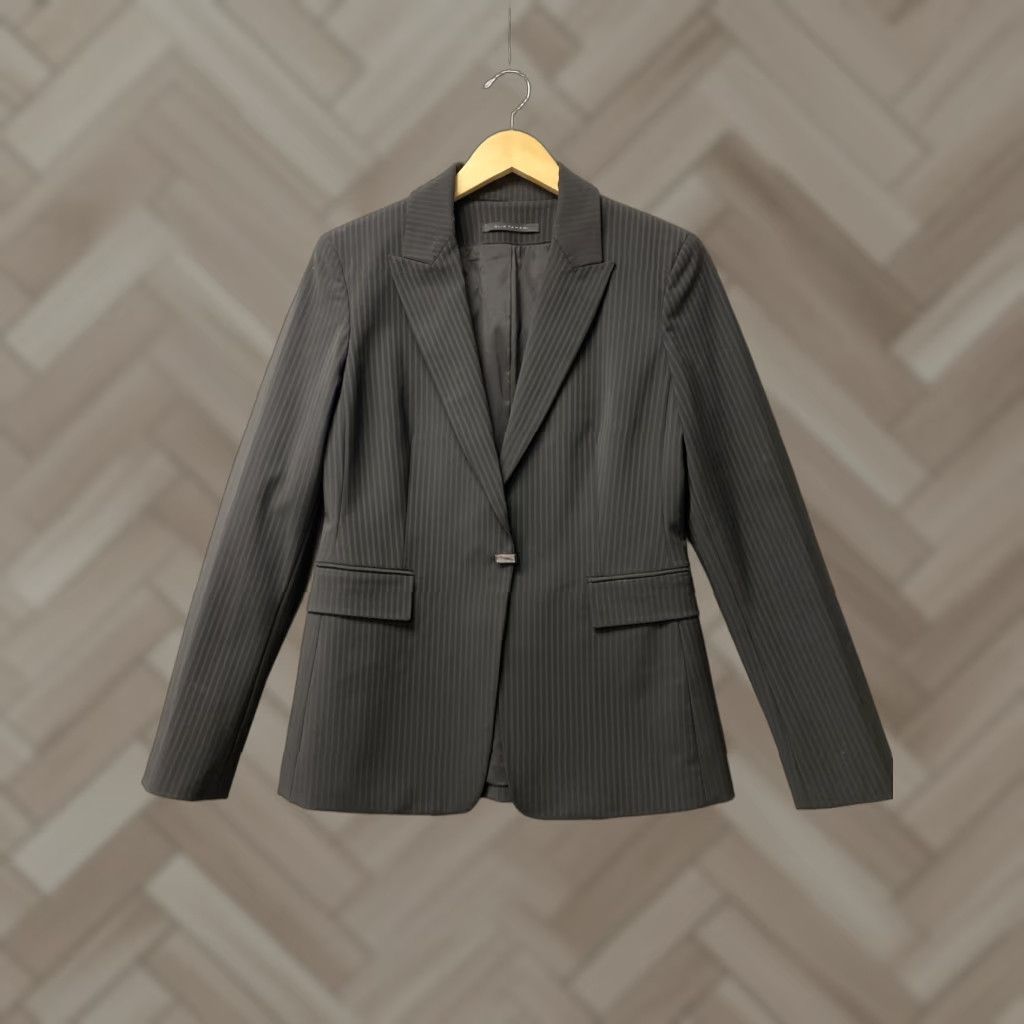 Vintage Tahari US 6 Blazer Woman's Black Striped Linen? Size M / US 6-8 / IT 42-44 - 1 Thumbnail