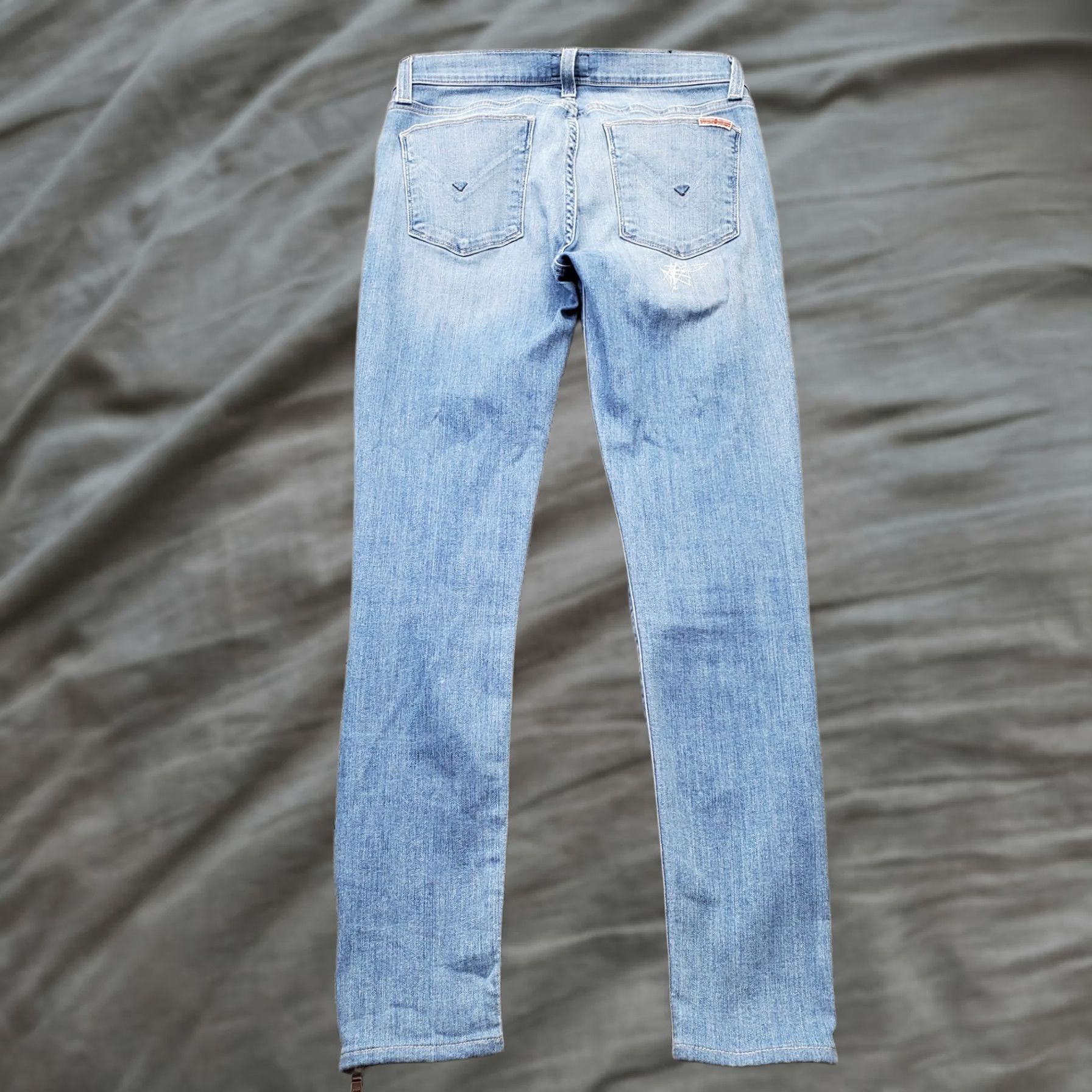 Hudson Hudson Jeans Womens 27 Blue Denim Distressed Comfort Krista Ankle Zip Skinny Leg Size 27" / US 4 / IT 40 - 1 Thumbnail