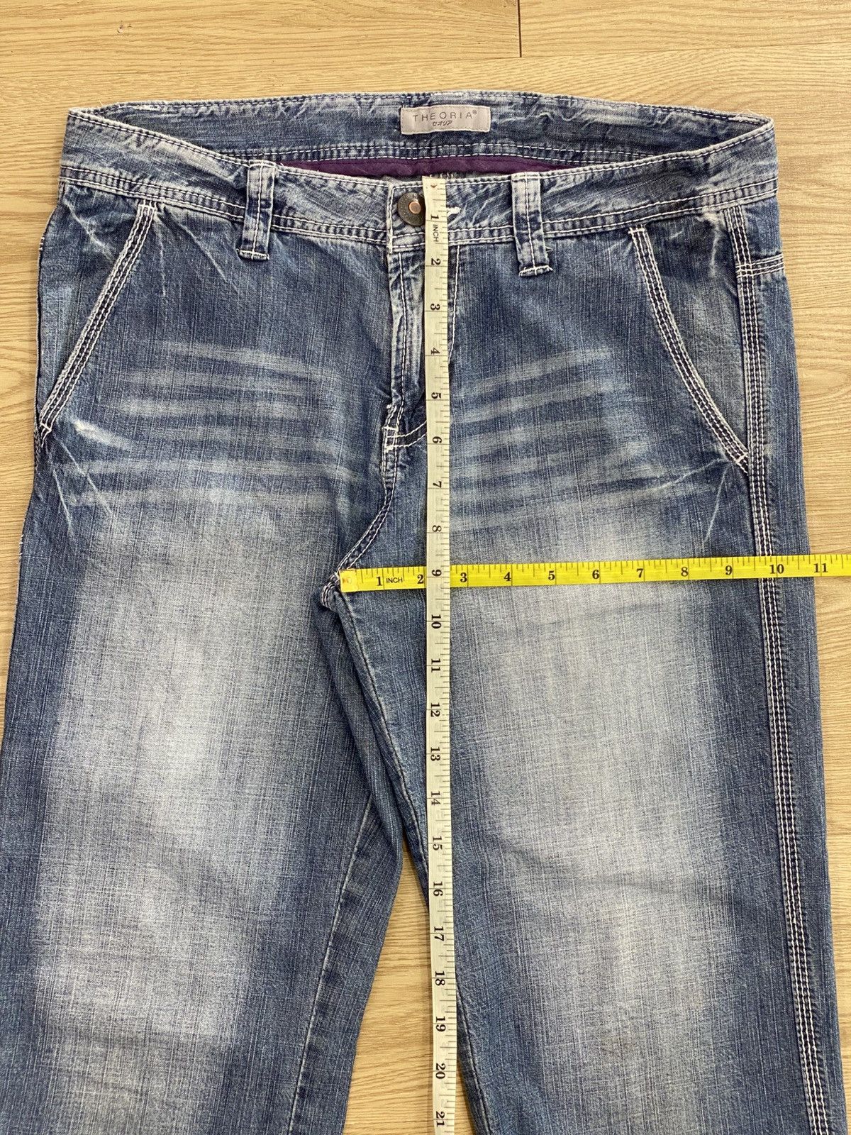 Japanese Brand Japanese Brand Faded Blue Wash Buckle Back Style Jeans Size US 32 / EU 48 - 13 Thumbnail