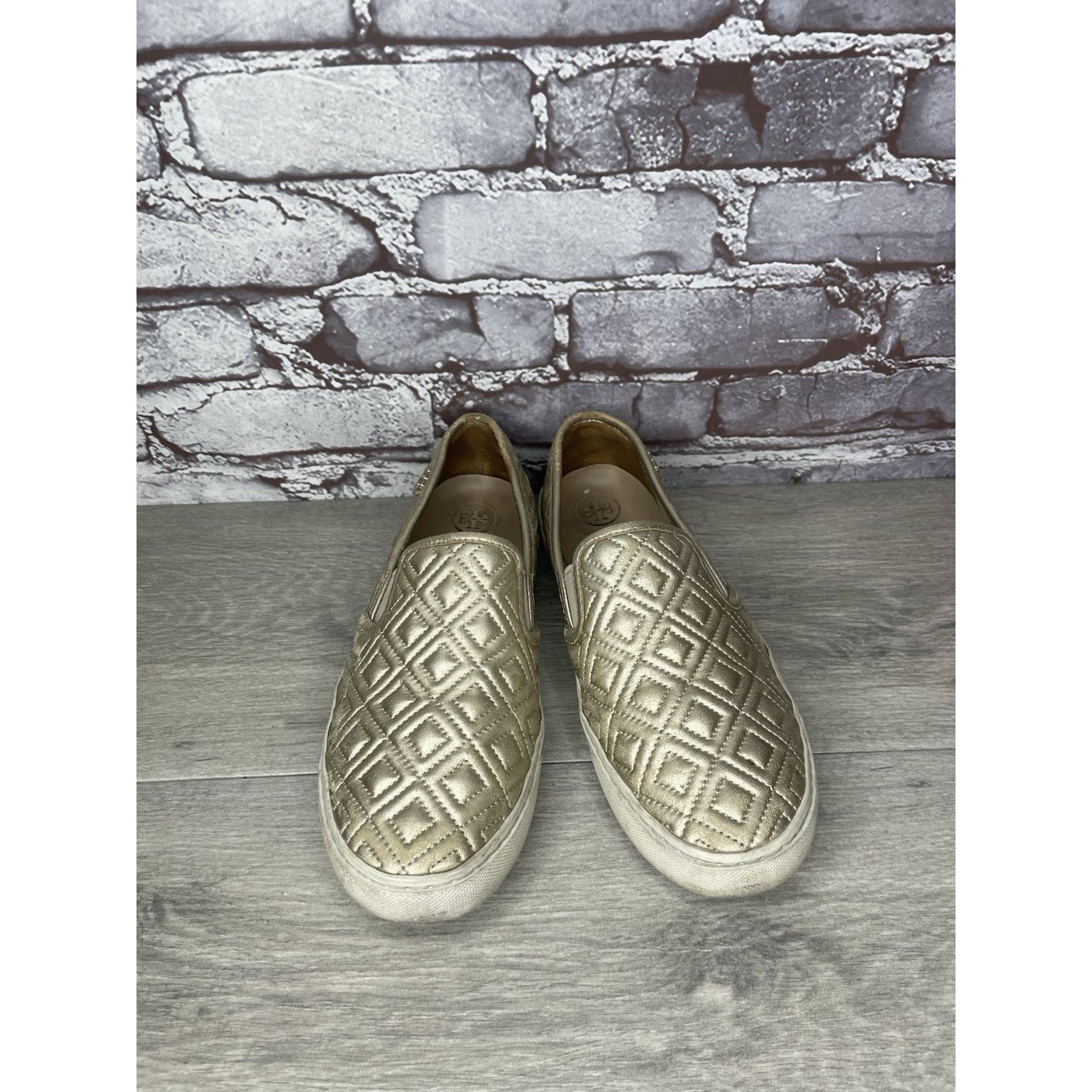 Tory Burch Tory Burch Jesse Quilted Tennis French Gold Leather Shoes Wo Size US 8.5 / IT 38.5 - 12 Thumbnail