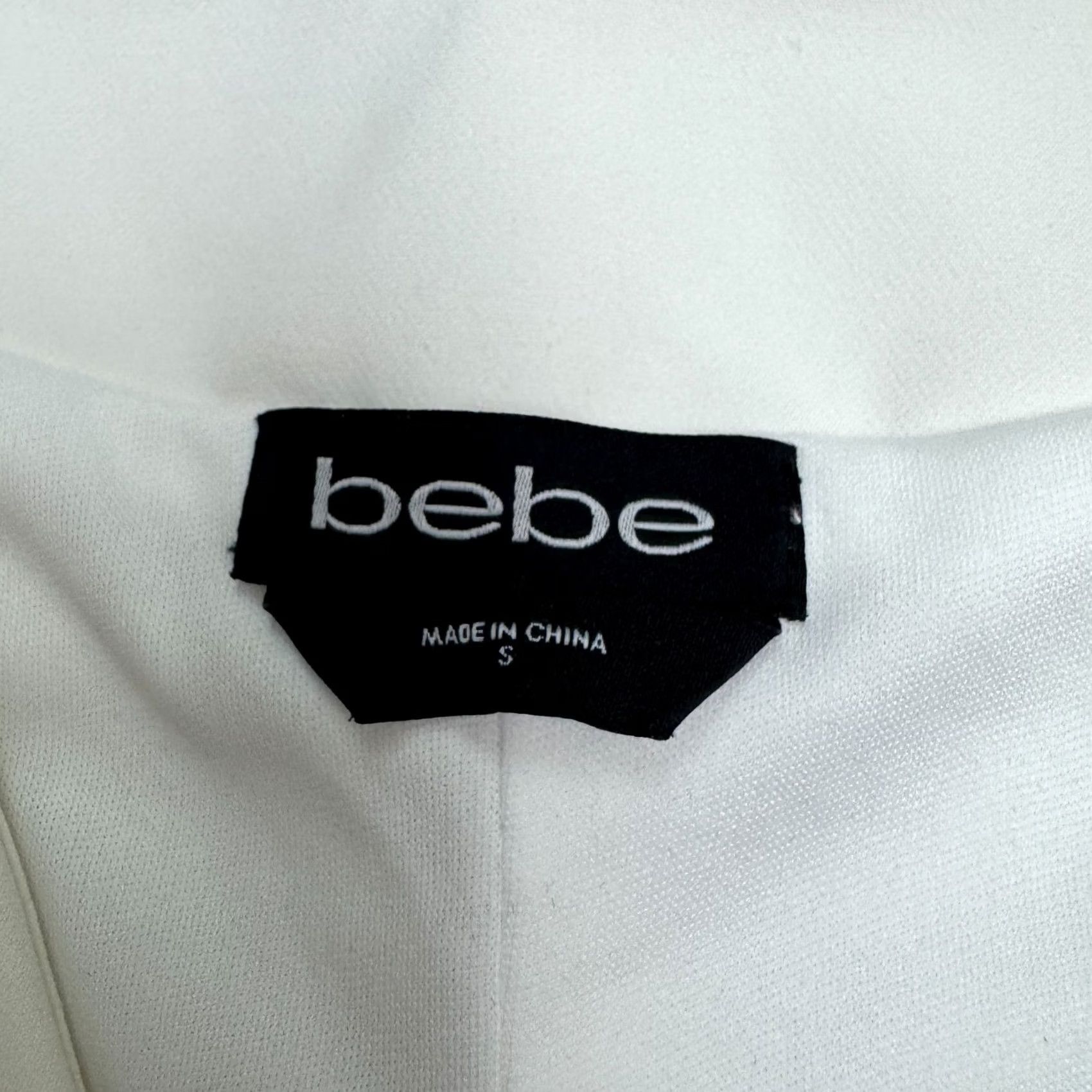 Bebe BeBe Mini Dress Womens Small Ivory Gold Button Asymmetrical Vest Sleeveless Size S / US 4 / IT 40 - 6 Thumbnail