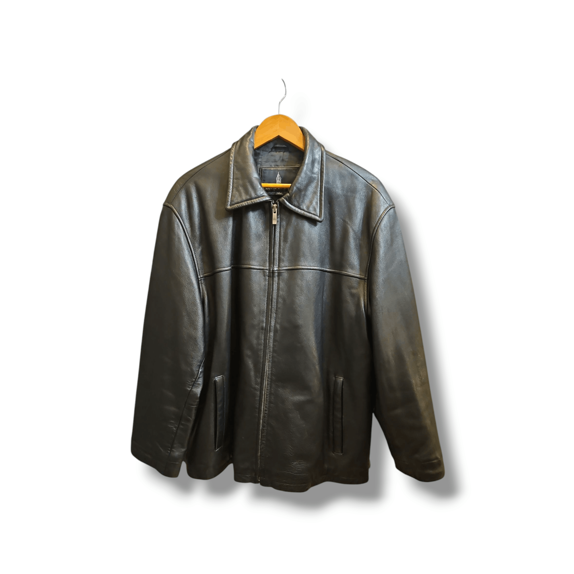 London Fog Men's Black Leather Jacket Size L. London Fog Size US L / EU 52-54 / 3 - 6 Thumbnail