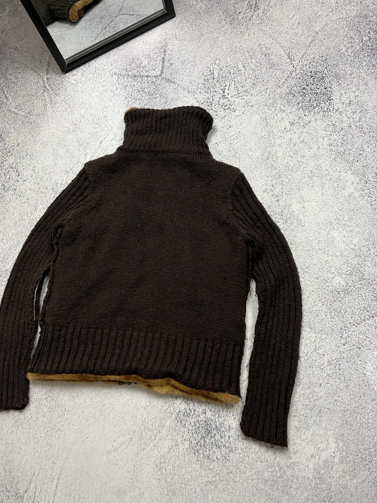 Japanese Brand Miss Sixty Fur Zip Up Crop Knit Sweater Jacket Avant Garde Size US S / EU 44-46 / 1 - 22 Thumbnail