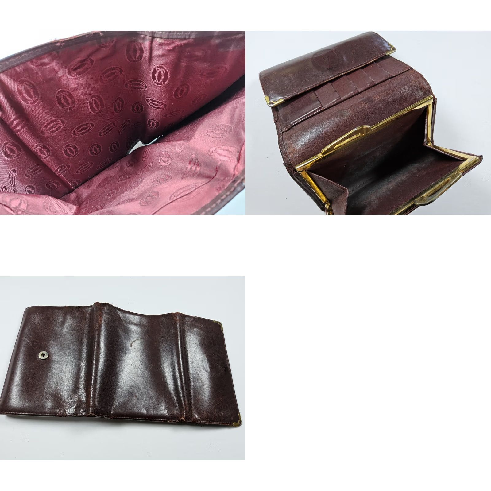 Cartier Cartier Leather Trifold Wallet Bordeaux Must de Line Men Wallet Bifold 90s Credit Card Size ONE SIZE - 8 Thumbnail