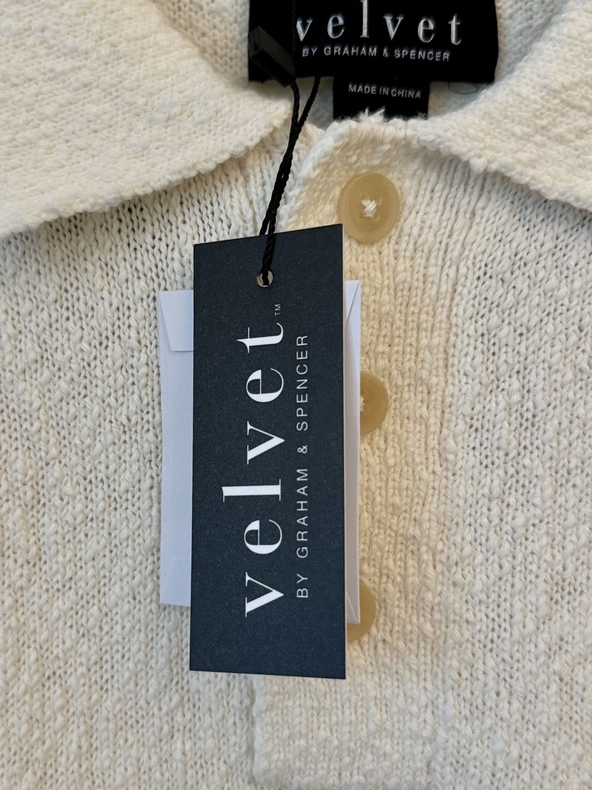 Velvet Velvet, SZ L Ecru Tiberius Knit Polo NWT Never Worn Size US L / EU 52-54 / 3 - 3 Thumbnail