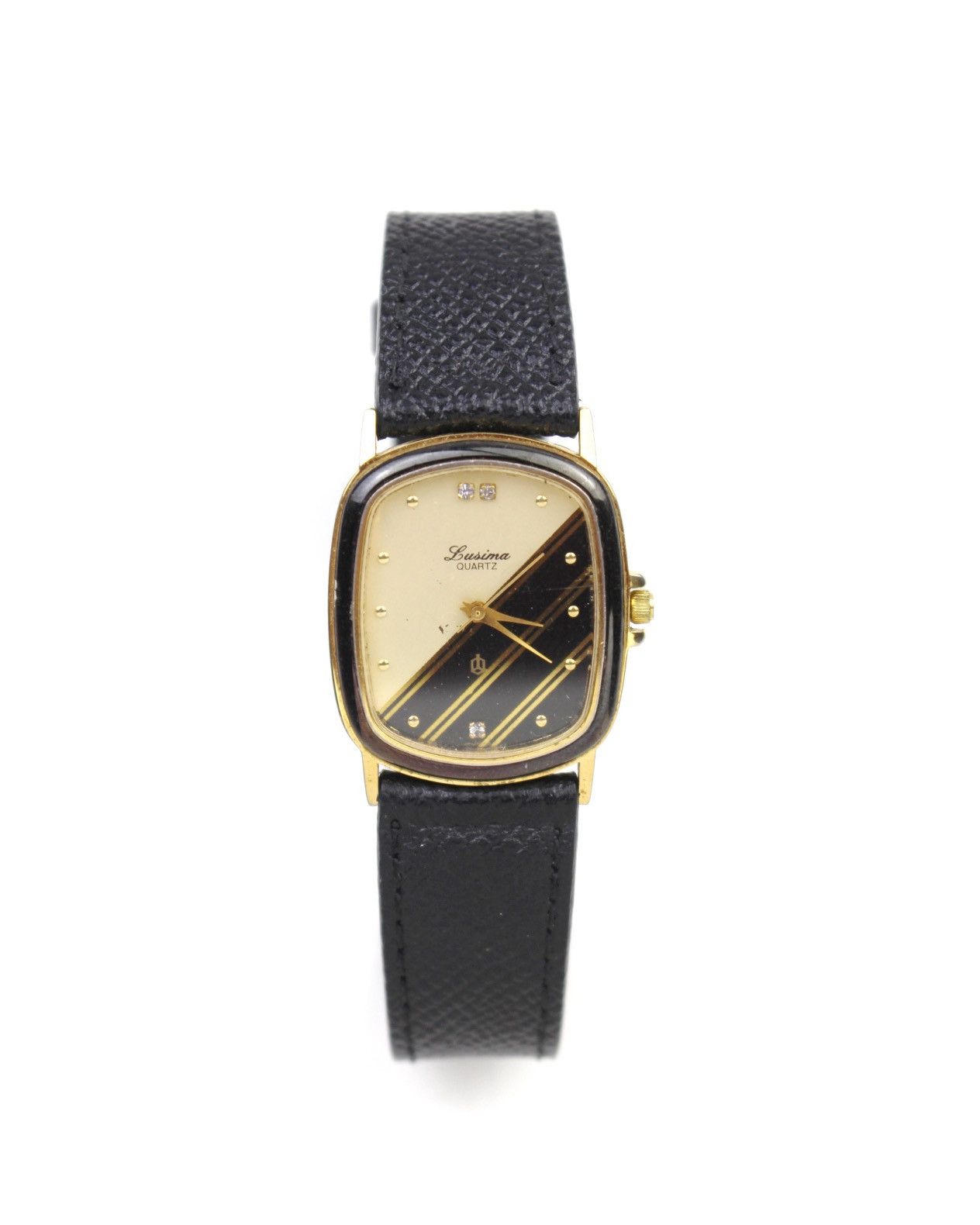Vintage LUSIMA TWO-TONE CLASSIC GOLD-PLATED TANK QUARTZ WATCH Size ONE SIZE - 1 Thumbnail