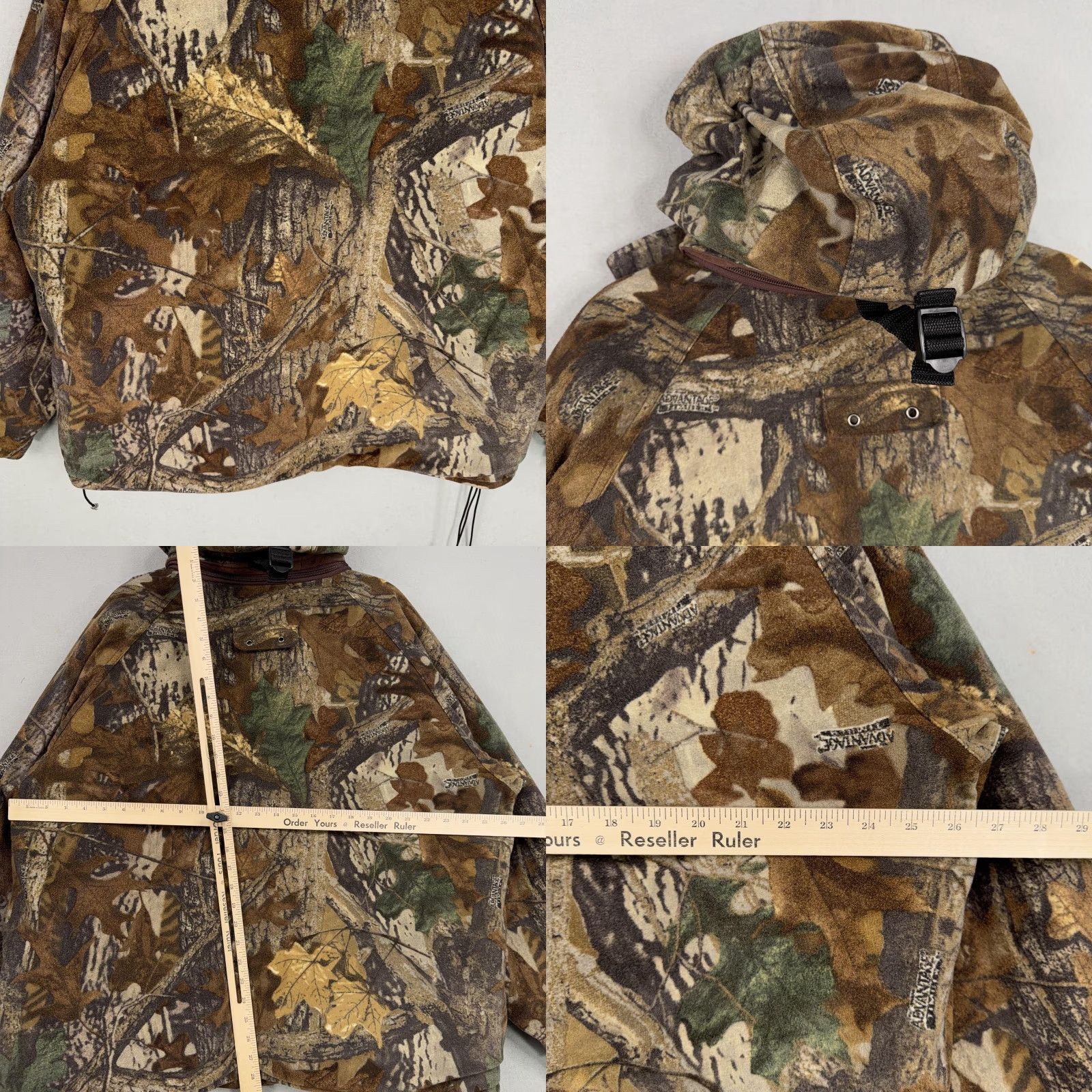 Vintage Duxbak Jacket Mens XL Camo Timber Hooded Hunting Coat Bomber Zip Off Hooded Front Pockets Outdoor USA Mens Size US XL / EU 56 / 4 - 9 Thumbnail