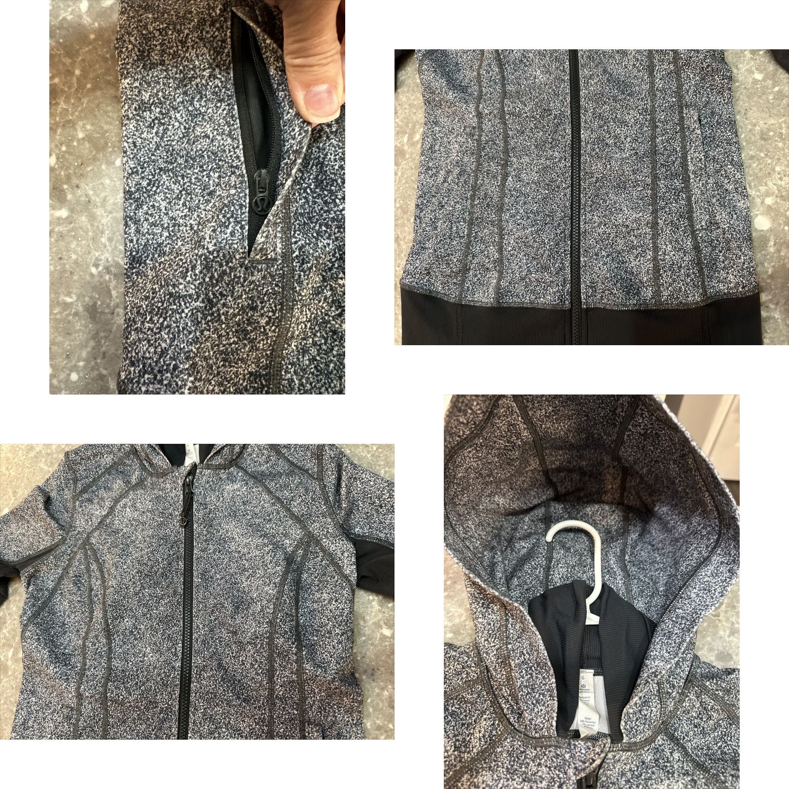 Lululemon VINTAGE Lululemon Daily Practice Jacket Hoodie Hooded Full Zip Rio Mist Deep Coal Women 6 Grey Jacket Size M / US 6-8 / IT 42-44 - 8 Thumbnail