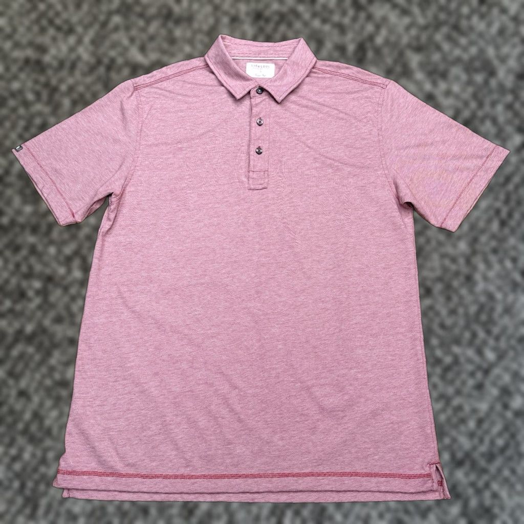 Vintage Linksoul Polo Shirt Mens Large Red Tempus Fugit Preppy Size US L / EU 52-54 / 3 - 1 Thumbnail