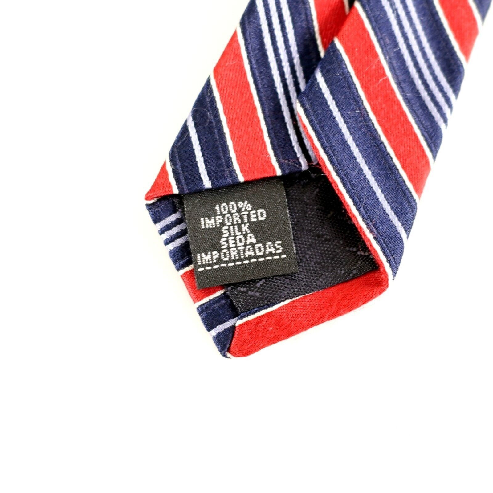 Jones New York Jones New York Woven Blue Red Striped Silk Tie Size ONE SIZE - 4 Thumbnail