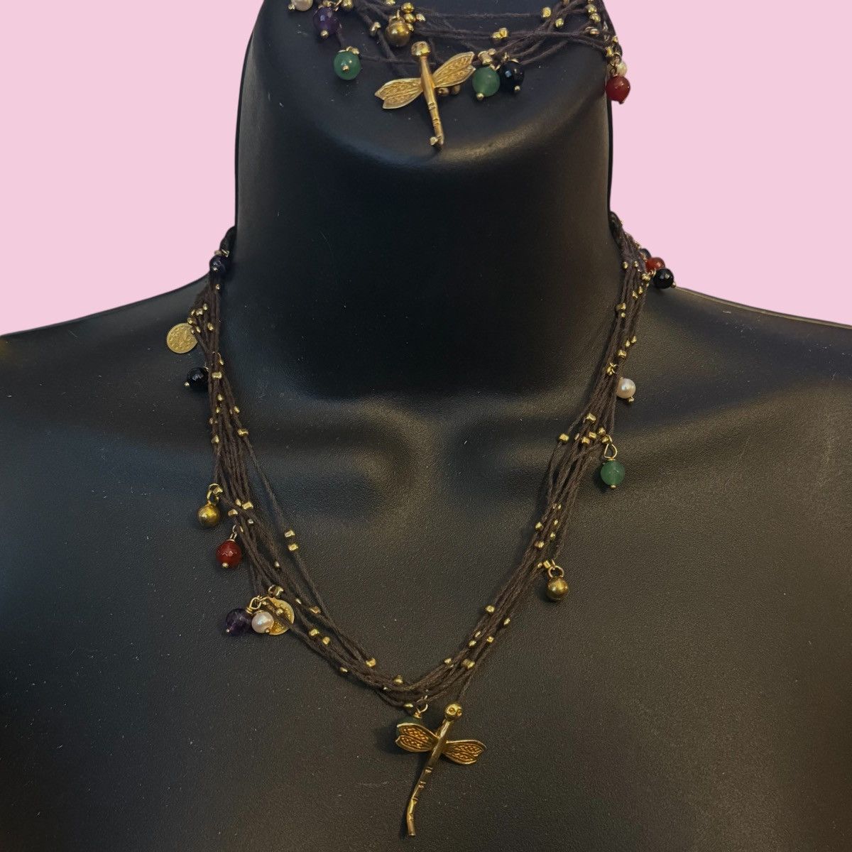Other Multi cord bead dangles and dragonfly necklace/bracelet set Size ONE SIZE - 1 Thumbnail