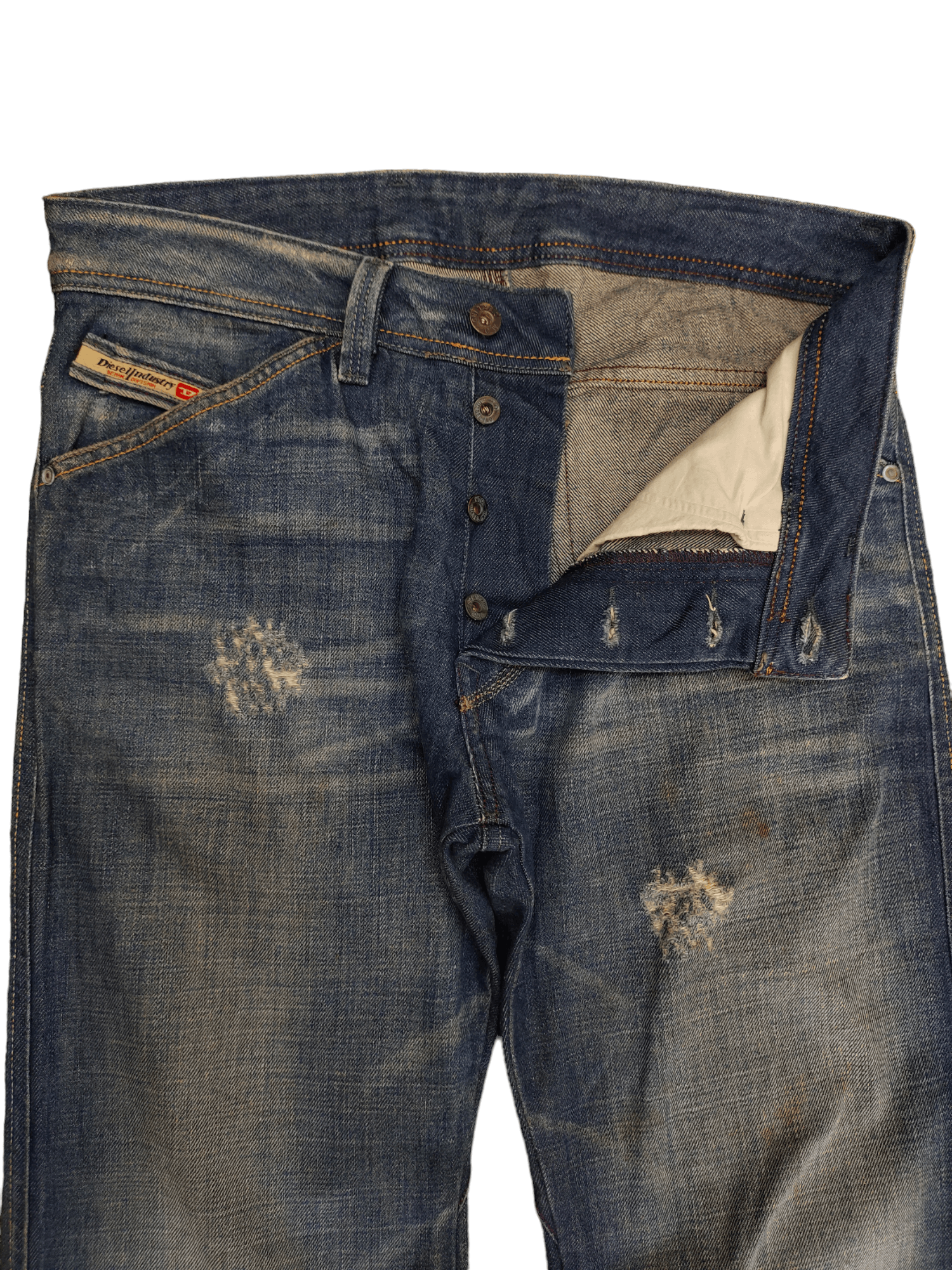 Diesel Loose Leg Diesel D Logo Distress Faded Denim Pants Y2k Size US 30 / EU 46 - 9 Thumbnail