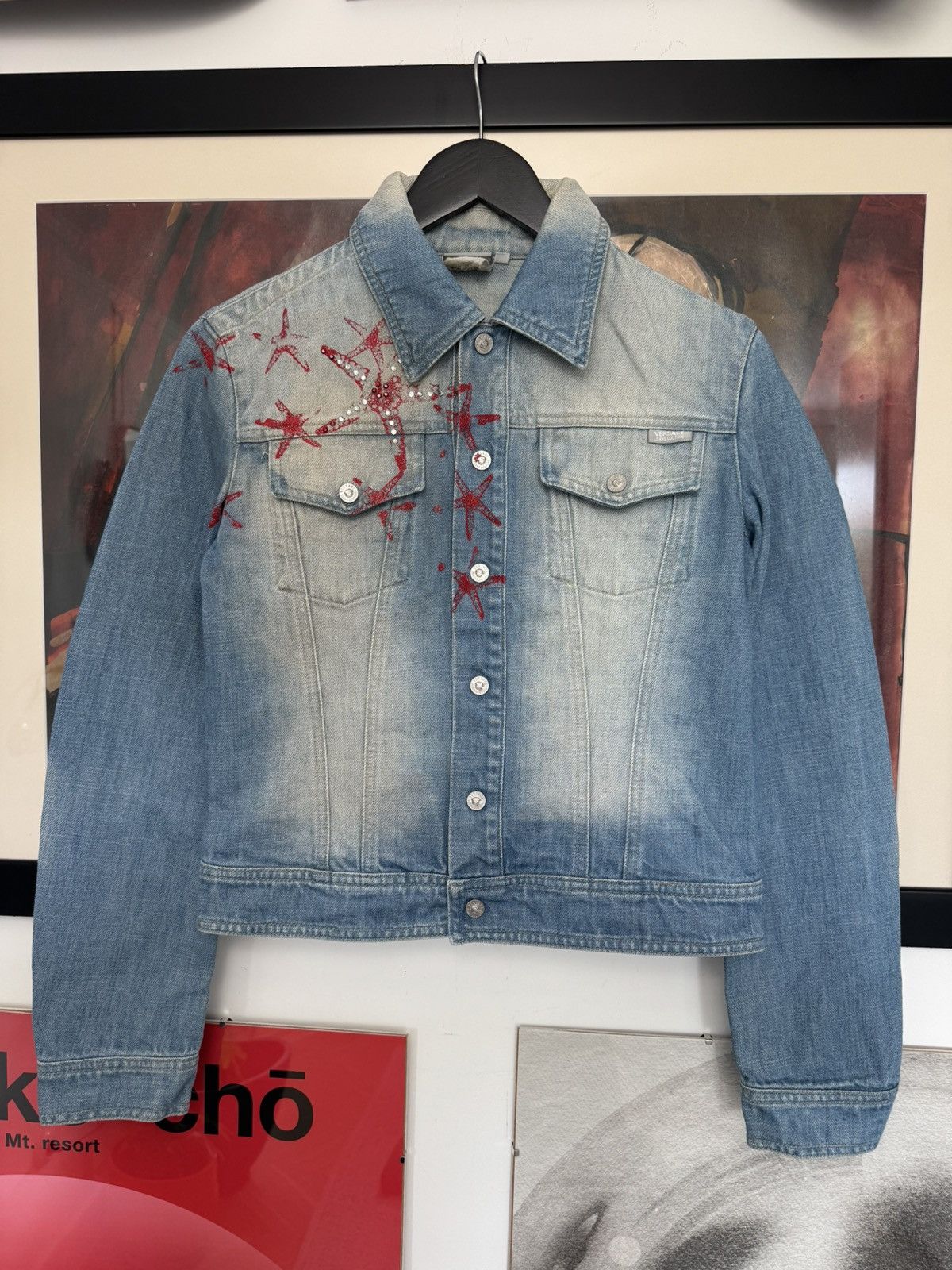 Versace Versace Jeans Women Trucker Denim Jacket Designer Y2k Luxury Size S / US 4 / IT 40 - 1 Thumbnail
