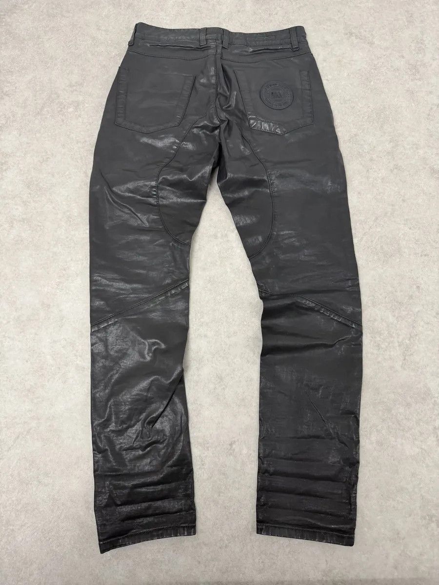 Dirk Bikkembergs 2010s Dirk Bikkembergs Black Waxed Slim Obscure Pants Size US 30 / EU 46 - 2 Thumbnail