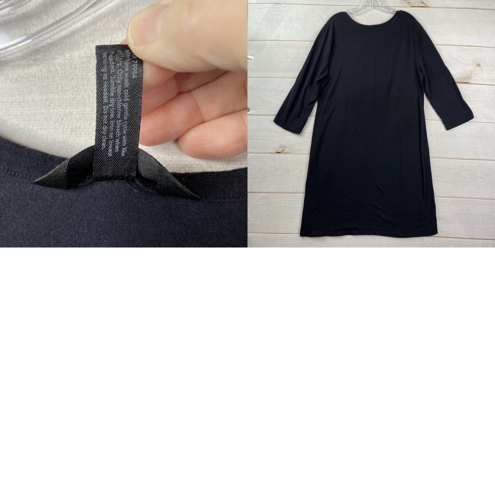 Vintage Soma Sleepshirt L Black Butterflies Cotton Pajamas Night Gown 3/4 Sleeve V-Neck Button Pullover Knit Women's Regular Size L / US 10 / IT 46 - 8 Thumbnail