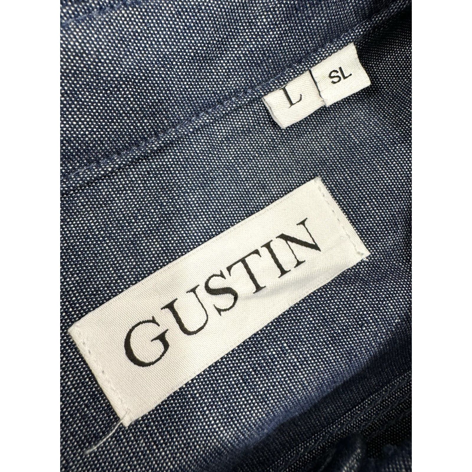 Gustin GUSTIN - Midweight Denim Mens L - SL Work Shirt - EXCELLENT Size US L / EU 52-54 / 3 - 3 Thumbnail