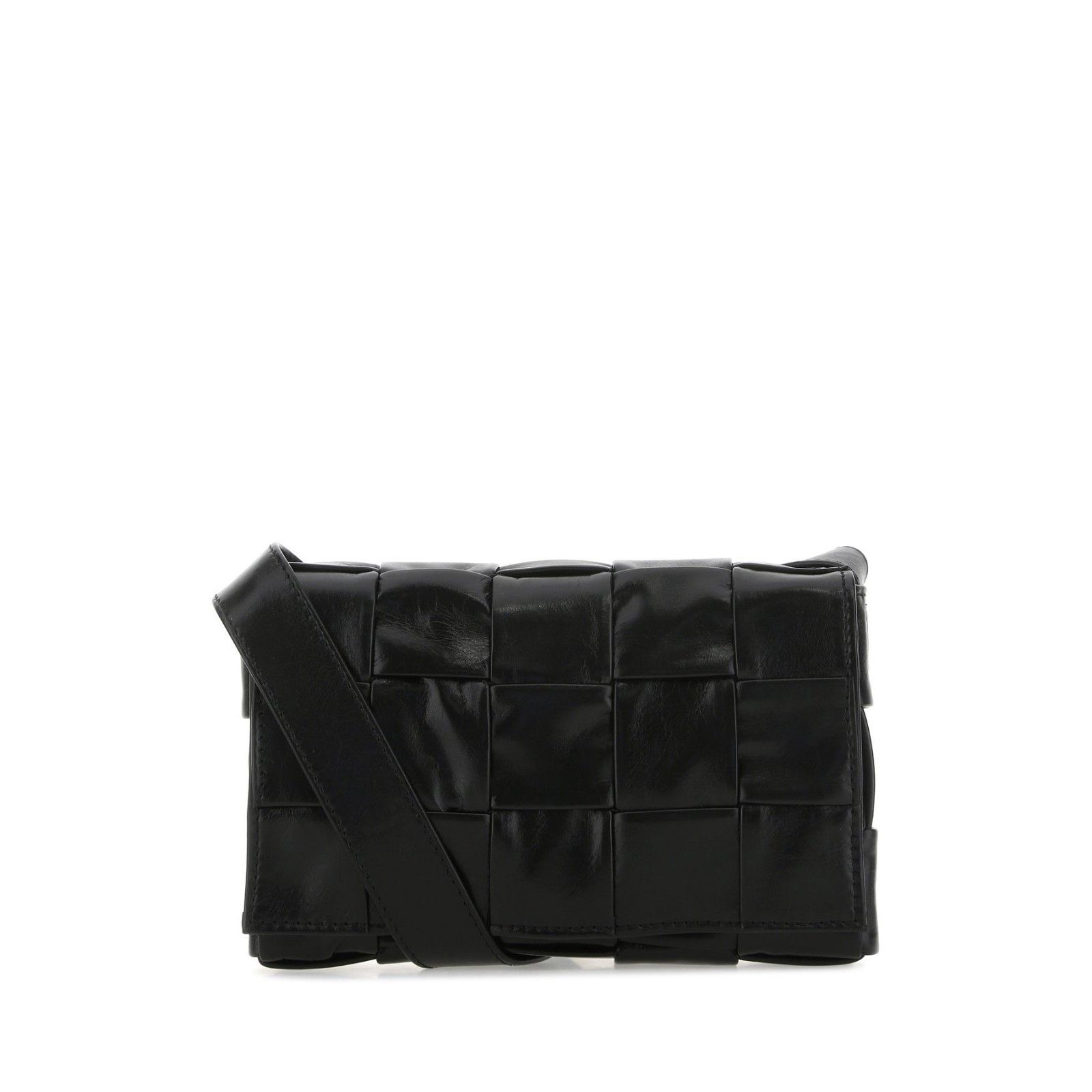 Bottega Veneta Cassette Black Intrecciato Leather Crossbody