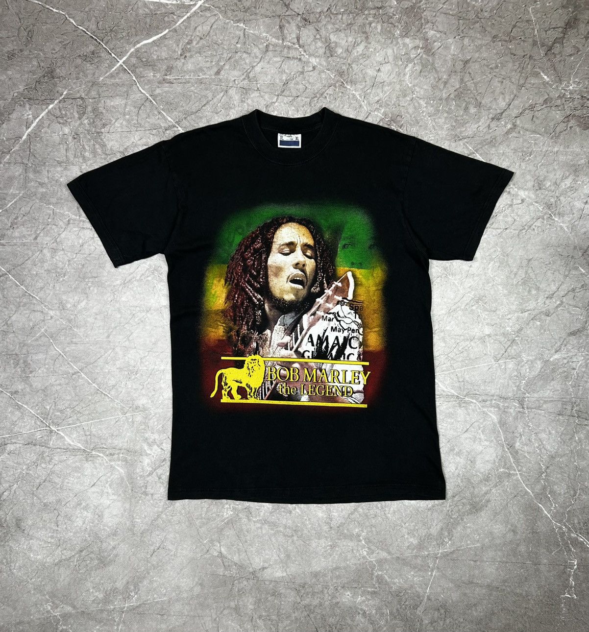 Band Tees Vintage 90s Bob Marley The Legend Jamaica Rap Black T-shirt Size US XL / EU 56 / 4 - 2 Thumbnail