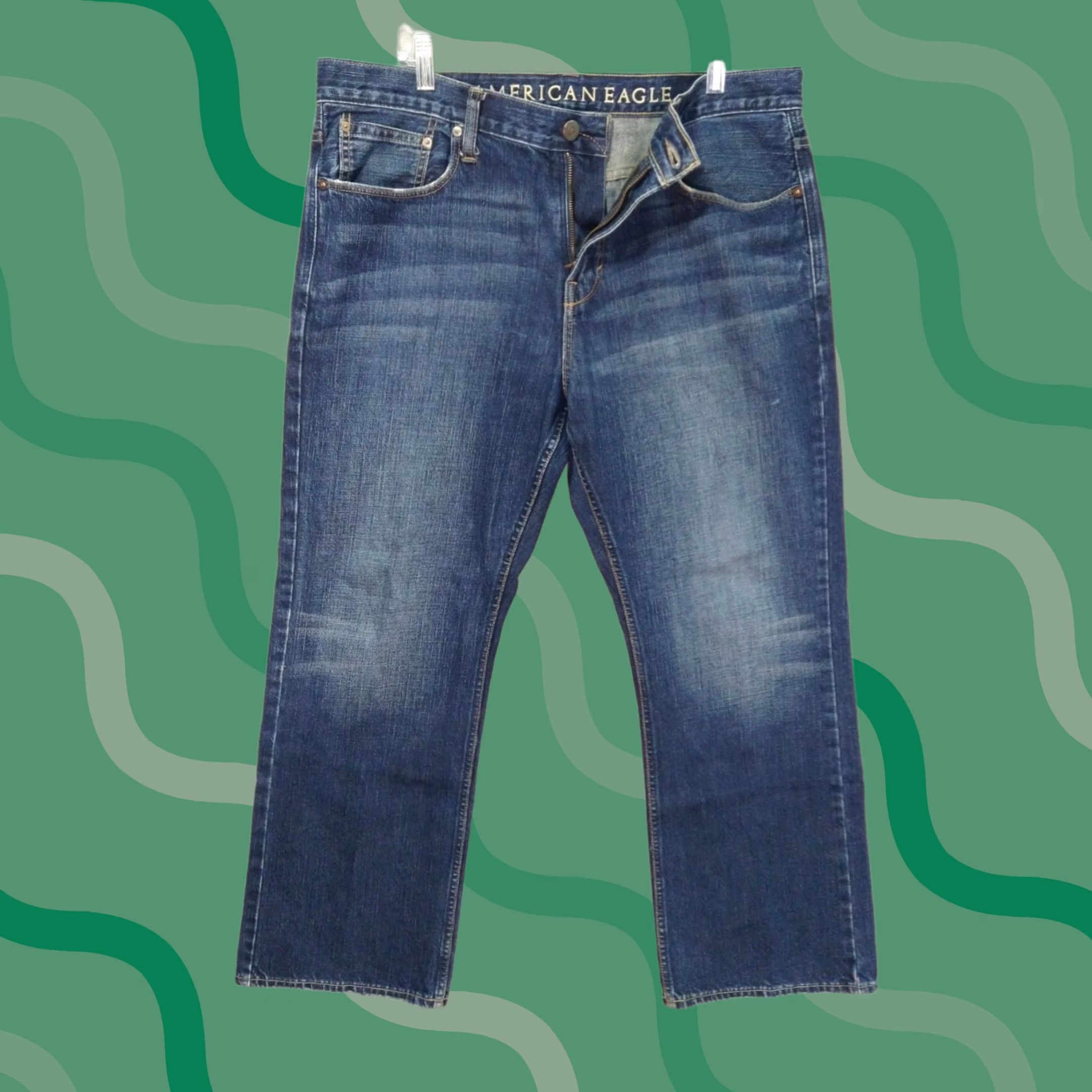 American Eagle Outfitters American Eagle Jeans Mens 36x30 Blue Denim Bootcut Mid Rise Dark Wash Size US 36 / EU 52 - 1 Thumbnail