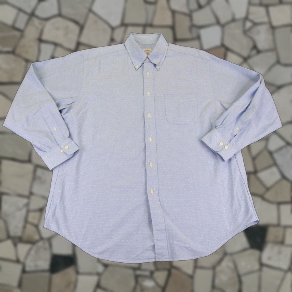 Brooks Brothers Brooks Brothers Shirt Mens Large Blue White Textured Button Up 346 Long Sleeve Size US L / EU 52-54 / 3 - 1 Thumbnail