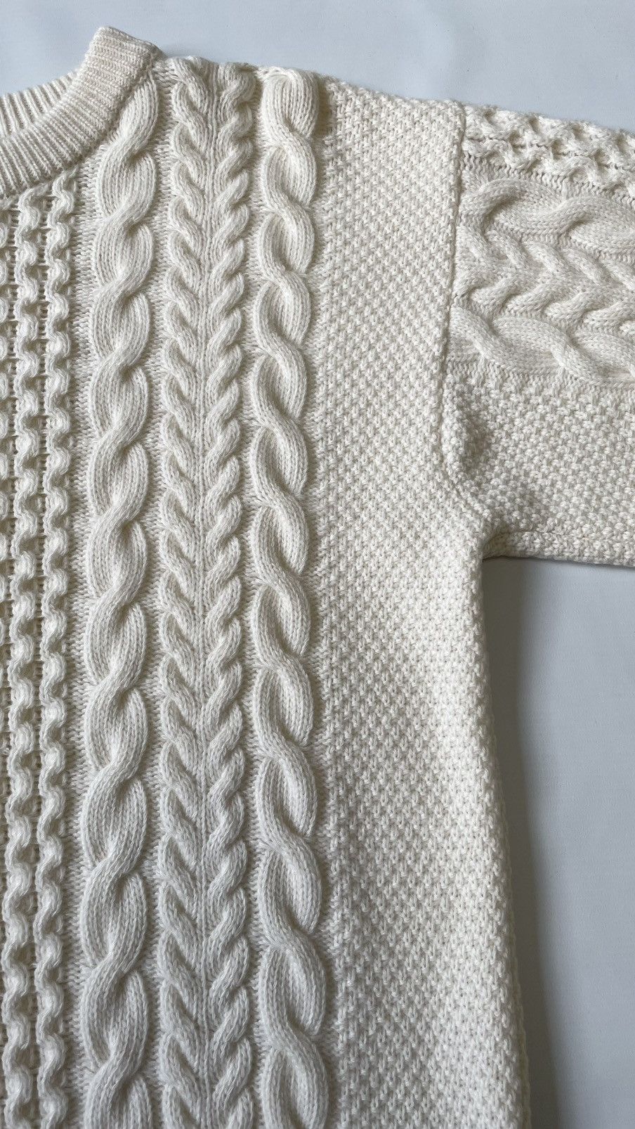Ann Demeulemeester Cream ‘Aran’ Cable Knit Sweater Size US M / EU 48-50 / 2 - 5 Thumbnail