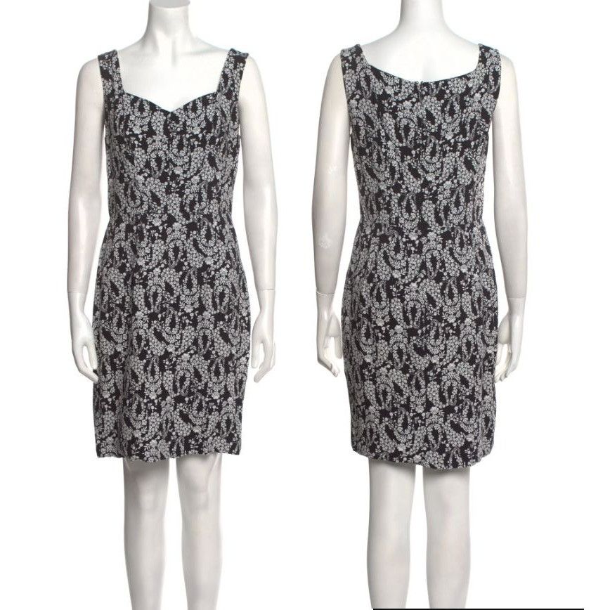 Dolce & Gabbana ✨Dolce & Gabanna Black Printed Midi Dress with Floral Sz 40 Size S / US 4 / IT 40 - 1 Thumbnail