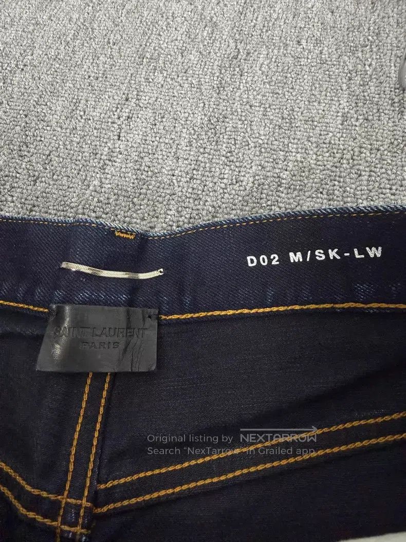 Saint Laurent Paris Saint Laurent Paris Indigo Raw Yellow Line Denim Pants Size US 31 - 5 Thumbnail