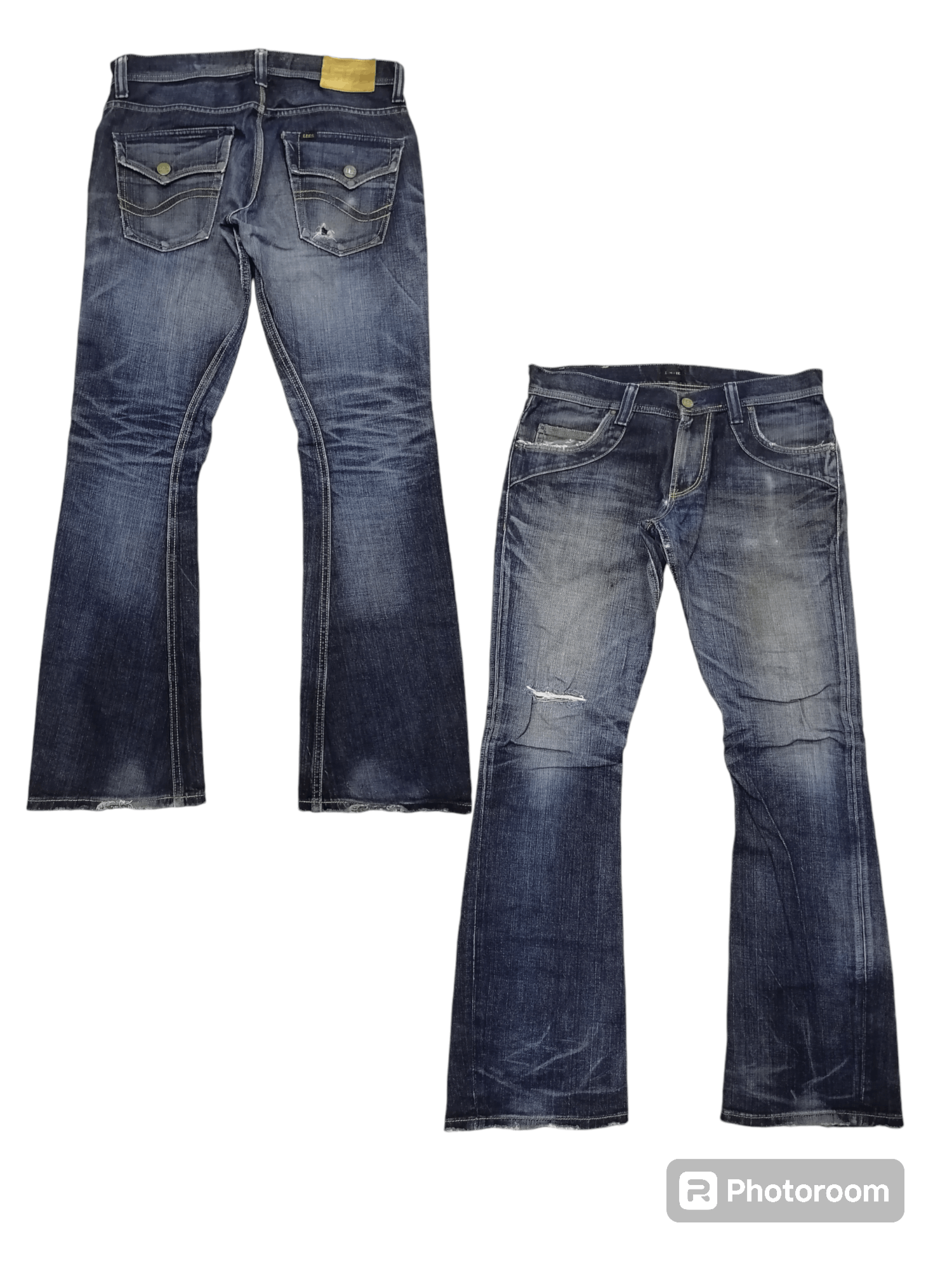 Lee × Takeo Kikuchi Flare Jeans Lee x Takio Kikuchi Distressed Denim Pants Size US 33 - 1 Thumbnail